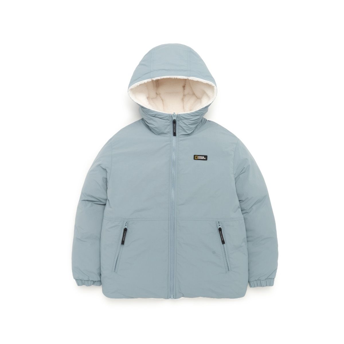 내셔널지오그래픽 키즈(NATIONAL GEOGRAPHIC KIDS) K224UDW950 플리스 리버시블 숏 다운 점퍼 IVORY