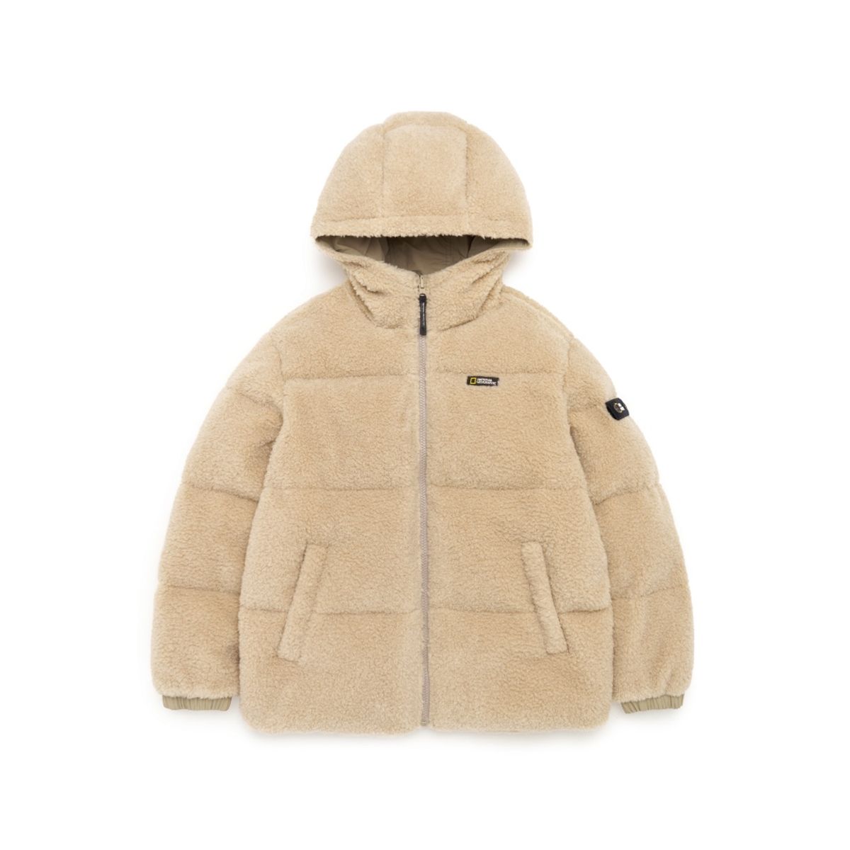 내셔널지오그래픽 키즈(NATIONAL GEOGRAPHIC KIDS) K224UDW950 키즈 플리스 리버시블 숏 다운 점퍼 BEIGE