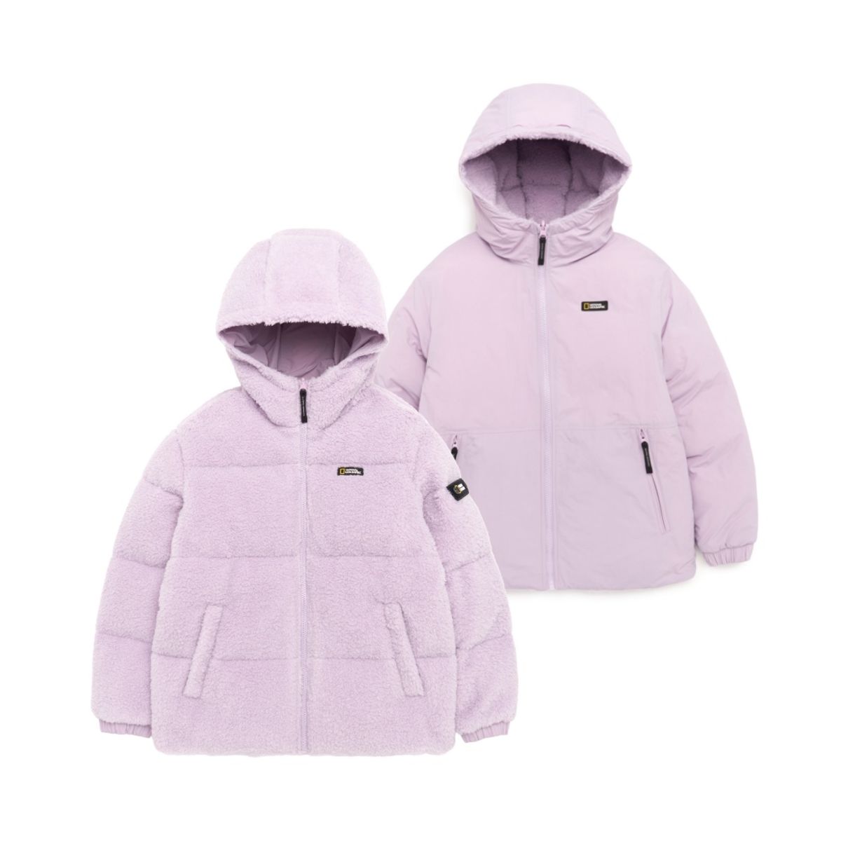 내셔널지오그래픽 키즈(NATIONAL GEOGRAPHIC KIDS) K224UDW950 플리스 리버시블 숏 다운 점퍼 LAVENDER