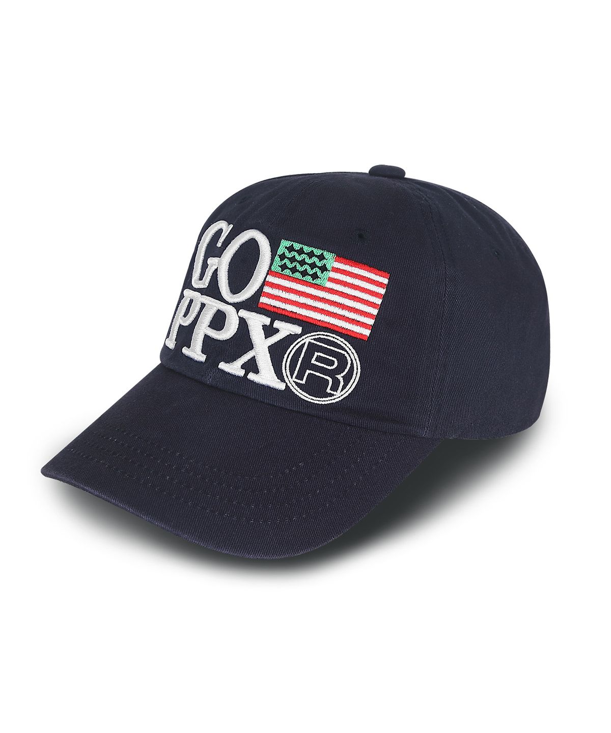 그램 아운스 파운드(GRAM OUNCE POUND) US Flag 6-Panel Cap_Washed Navy