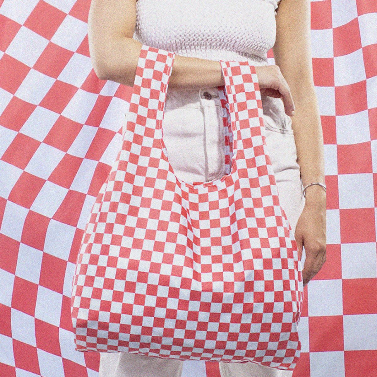 카인드백 런던(KIND BAG LONDON) 체크보드 리유저블 레드블루