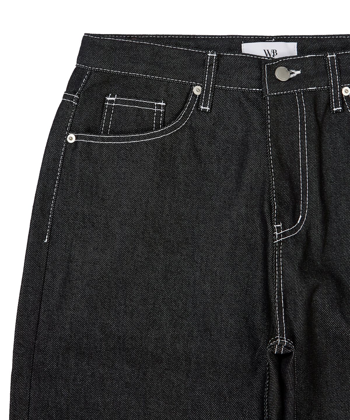 웨스트 그랜드 블러바드(WEST GRAND BOULEVARD) 세미와이드 생지 데님 팬츠 BLACK INDIGO