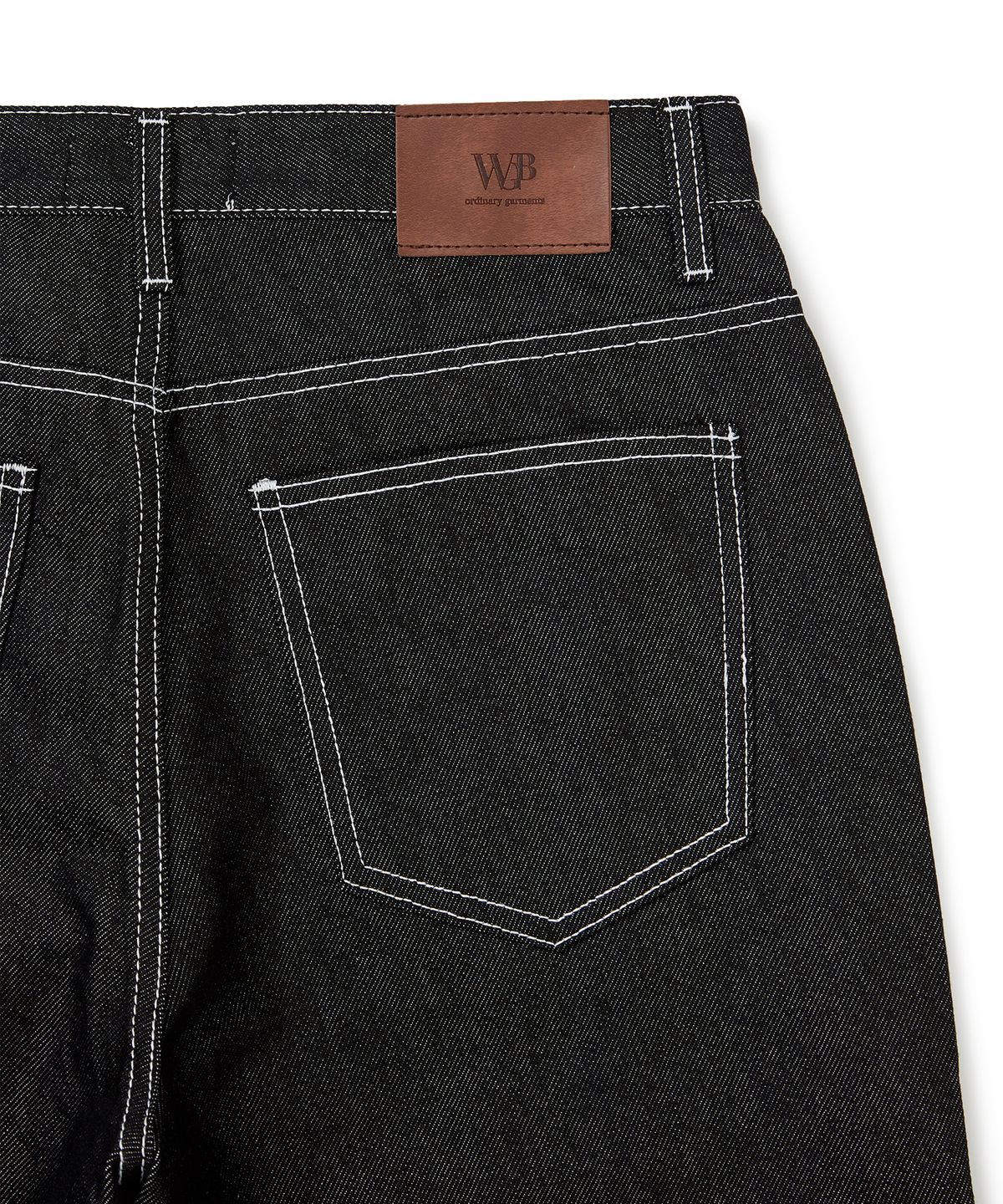 웨스트 그랜드 블러바드(WEST GRAND BOULEVARD) 세미와이드 생지 데님 팬츠 BLACK INDIGO