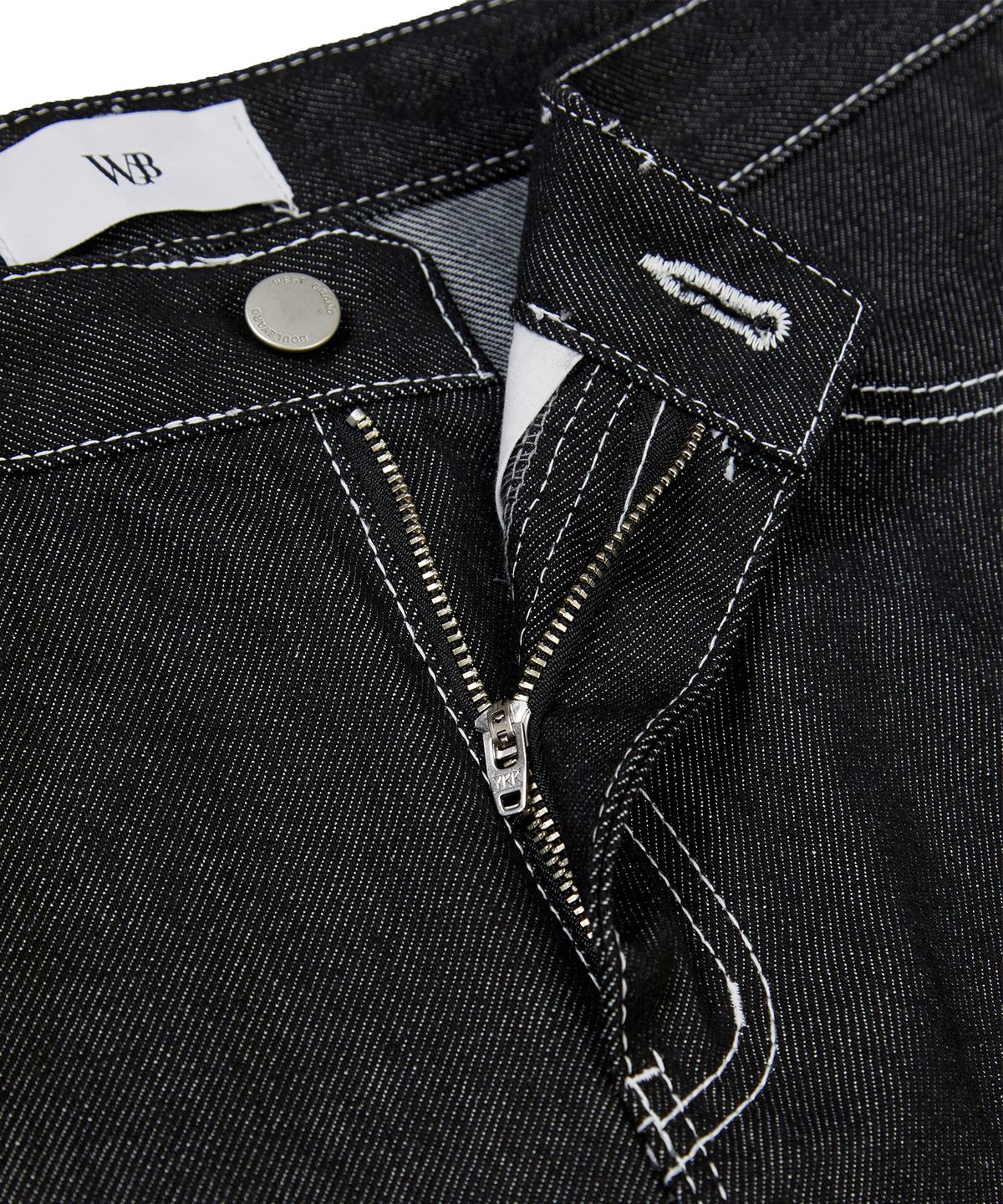 웨스트 그랜드 블러바드(WEST GRAND BOULEVARD) 세미와이드 생지 데님 팬츠 BLACK INDIGO