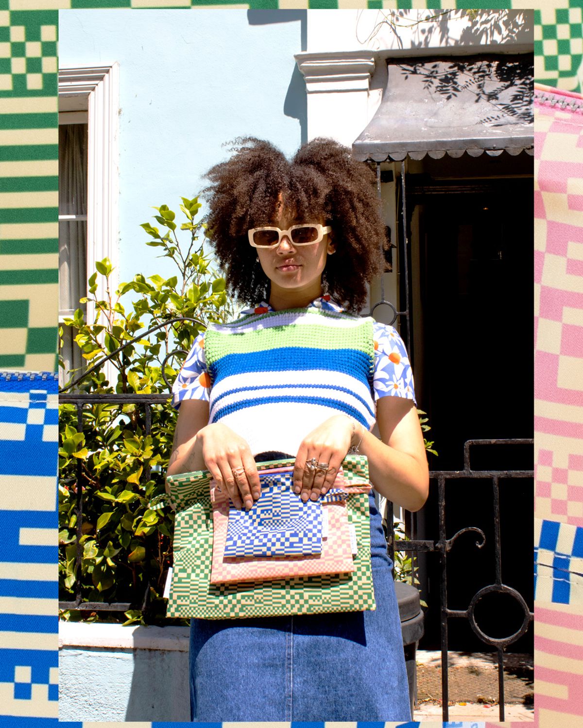 카인드백 런던(KIND BAG LONDON) 제로웨이스트 파우치3셋트  체크패턴