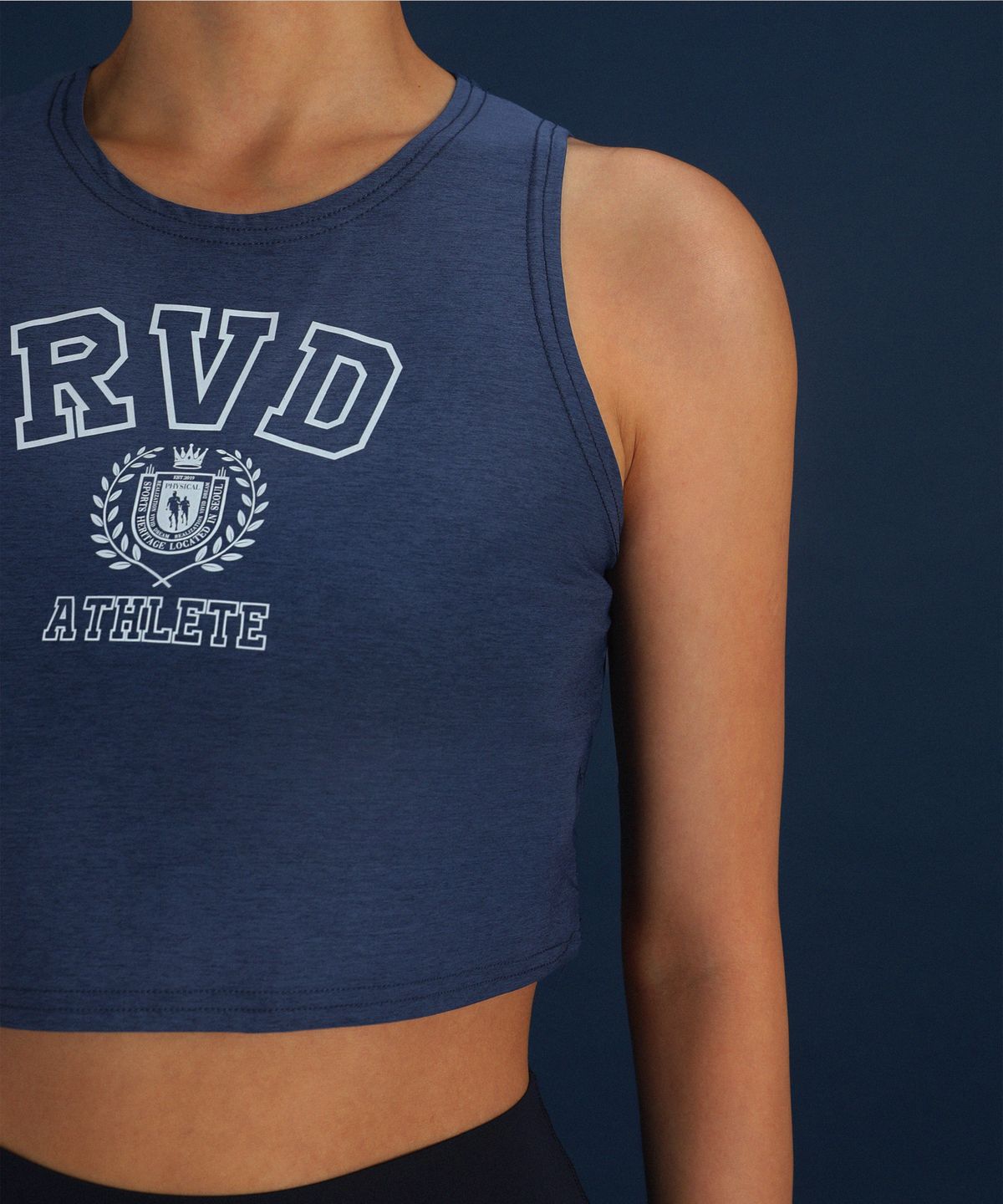 알브이디(RVD) (College Campaign)소프트터치 크롭 탱크탑 (예일네이비)