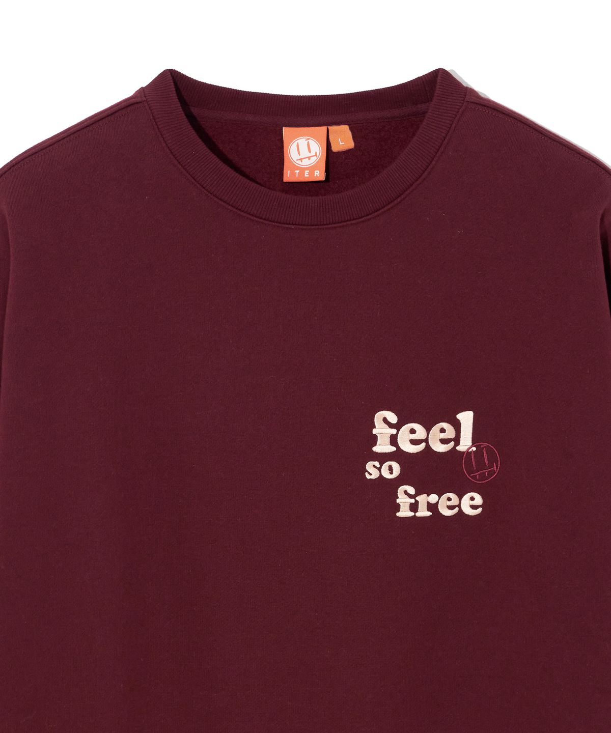잇터(ITER) [FACE LINE] FEEL SO FREE CREWNECK SWEATSHIRTS_BURGUNDY