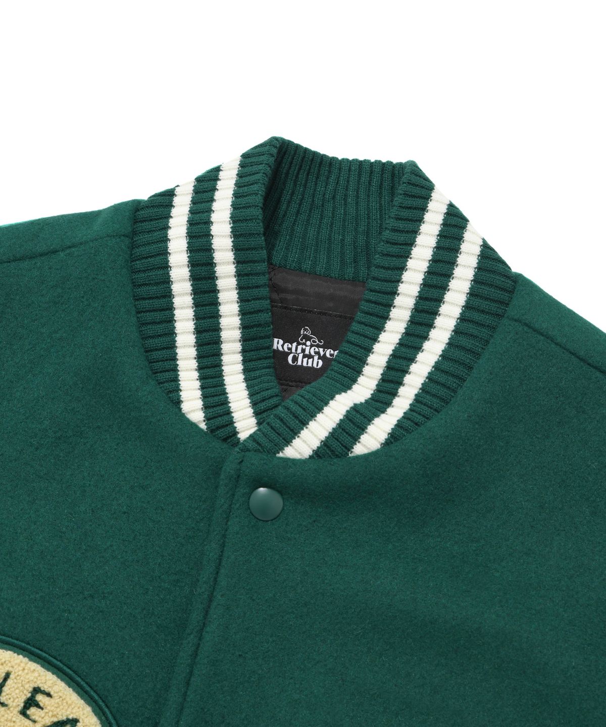 리트리버클럽(RETRIEVER CLUB) BIG R LOGO PATCH STADIUM JACKET [GREEN]