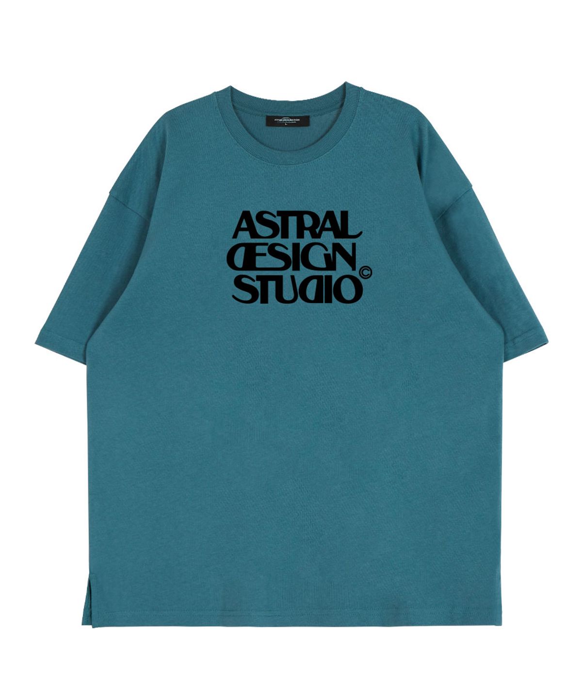 아스트랄 프로젝션(ASTRAL PROJECTION) 아스트랄 디자인 스튜디오  라운드 넥 15수 면 반팔 티셔츠_블루 그린