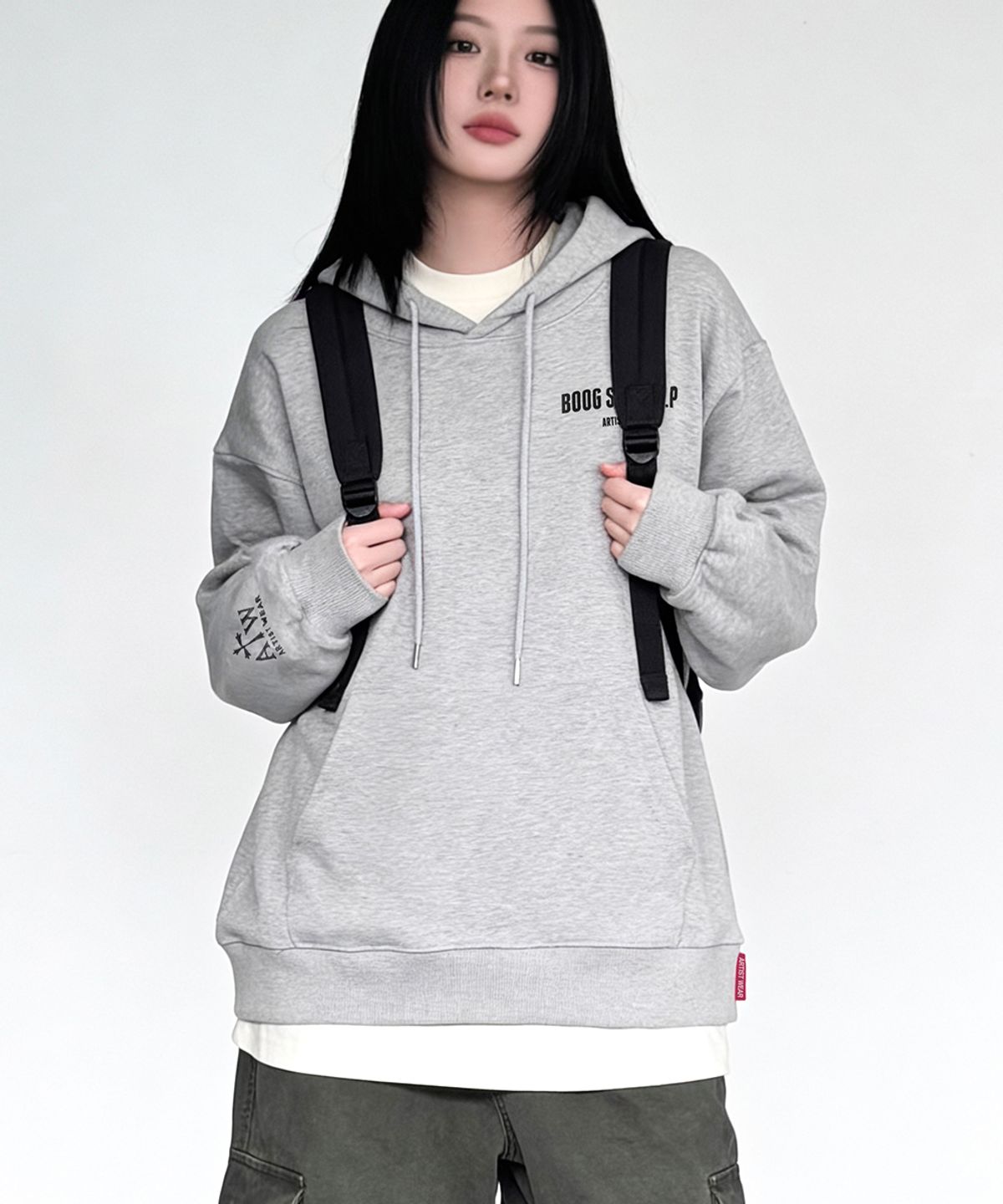 아티스트웨어(ARTISTWEAR) [ATW X BOOGSTAR] 레전드 후드티_GY