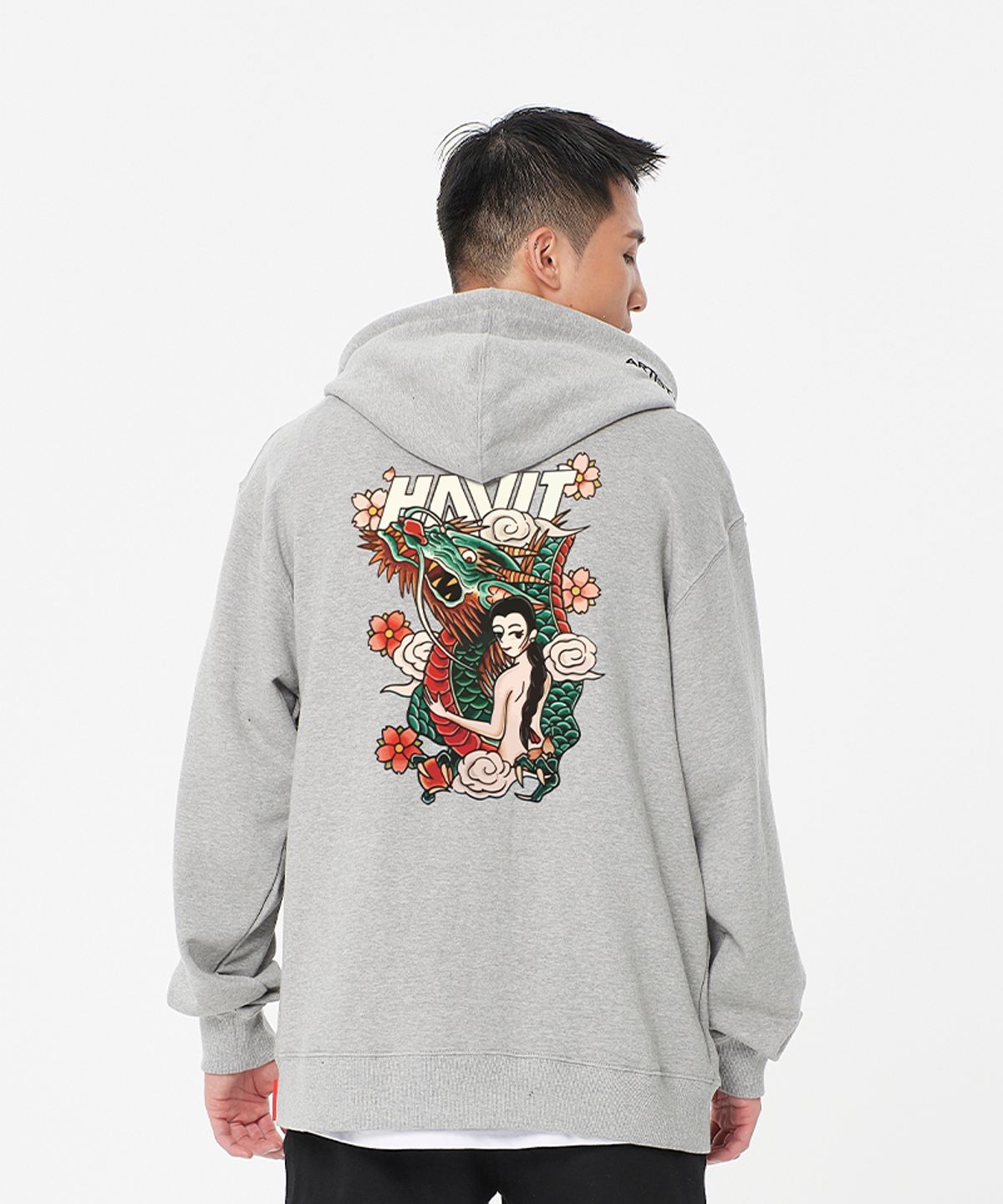 아티스트웨어(ARTISTWEAR) [ATW X 해빗] 조선드래곤  후드티_GY