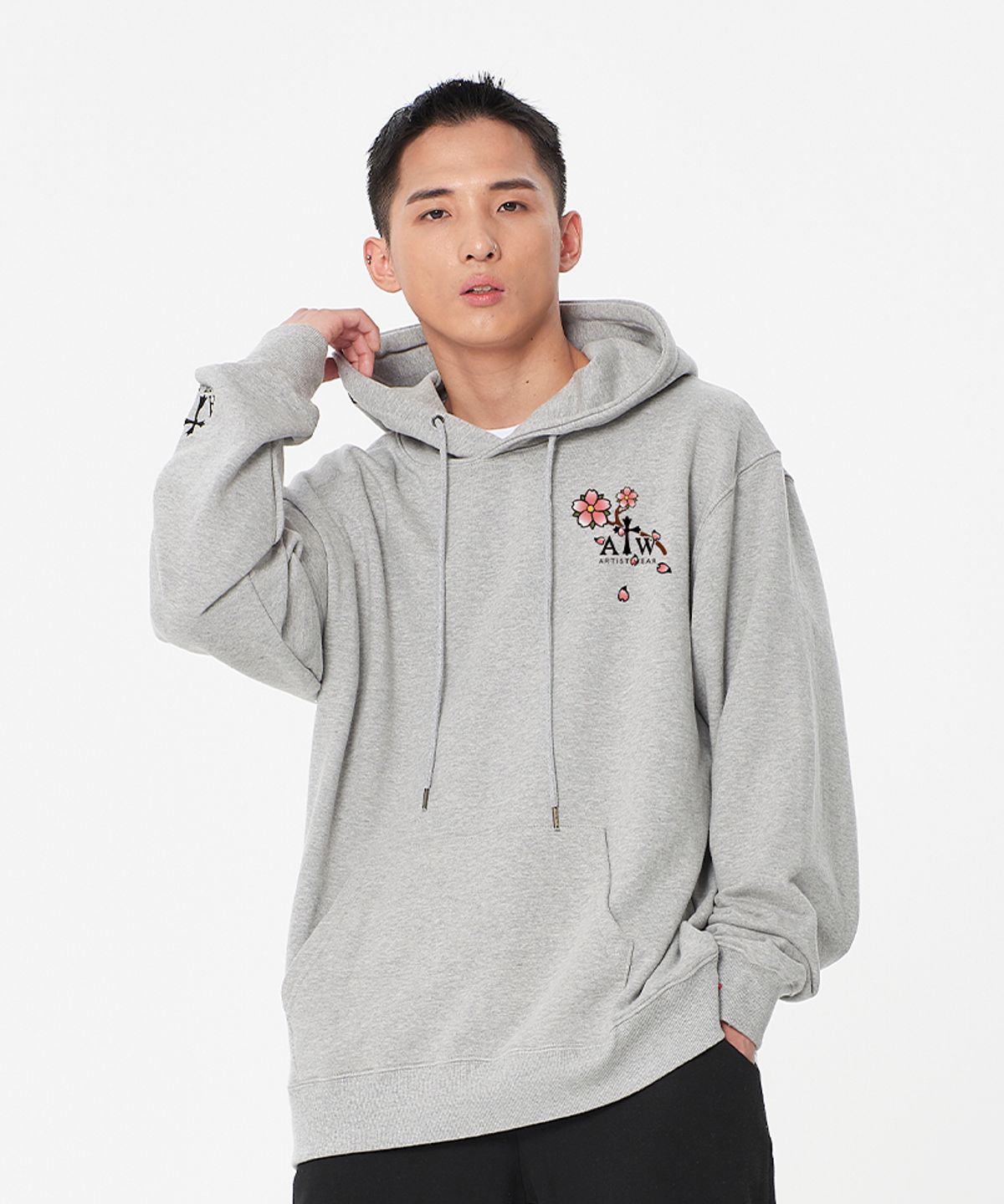 아티스트웨어(ARTISTWEAR) [ATW X 해빗] 조선드래곤  후드티_GY