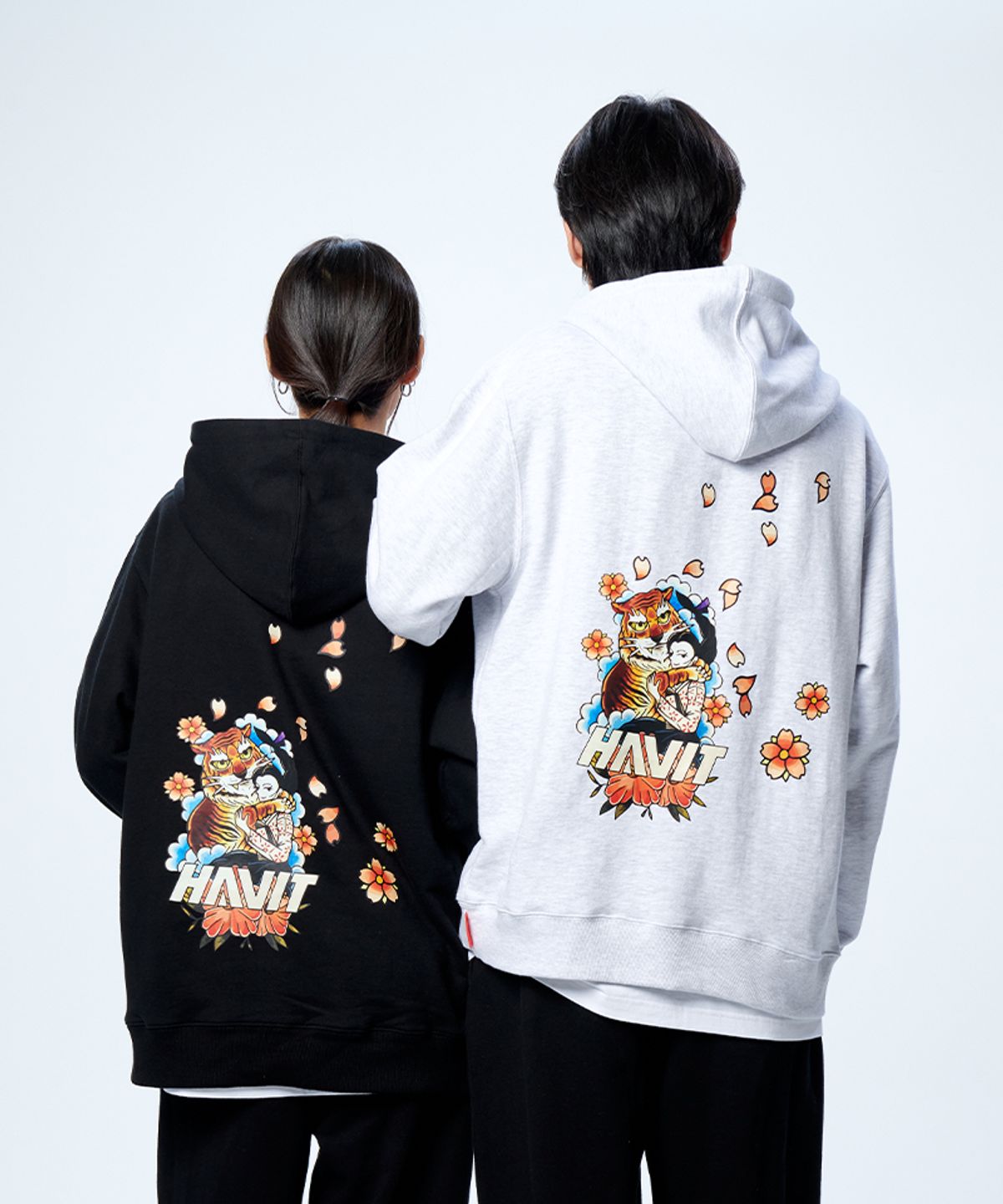 아티스트웨어(ARTISTWEAR) [ATW X 해빗] 조선호랑이 후드티_BK
