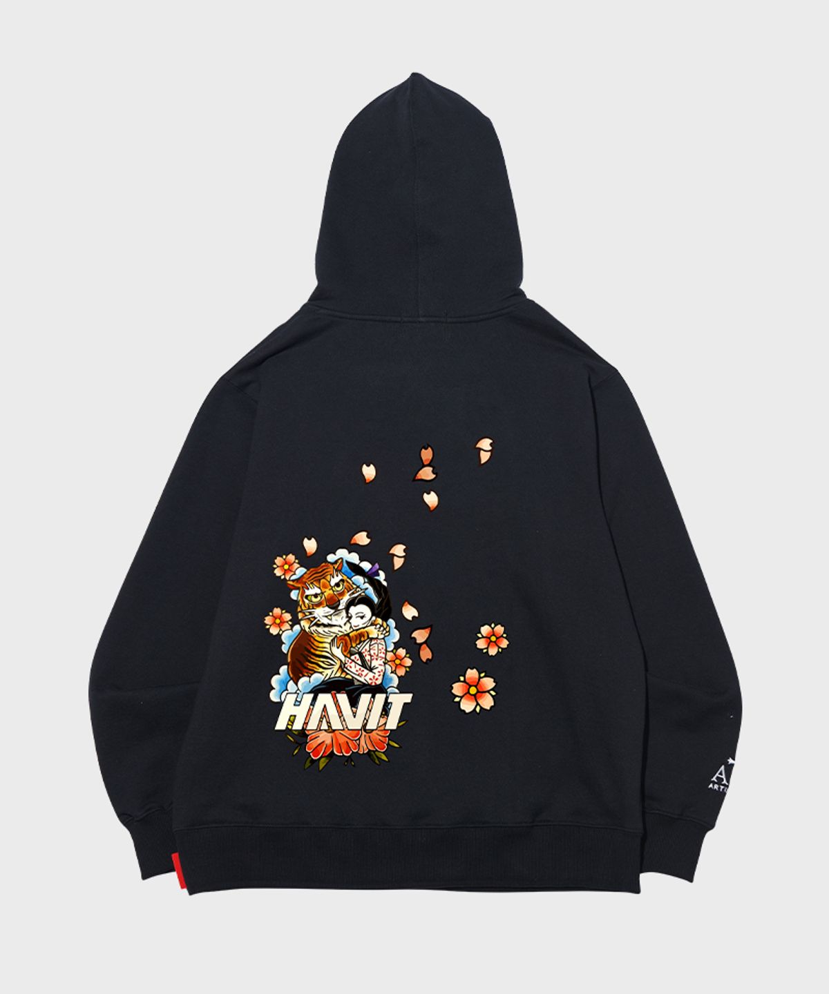 아티스트웨어(ARTISTWEAR) [ATW X 해빗] 조선호랑이 후드티_BK