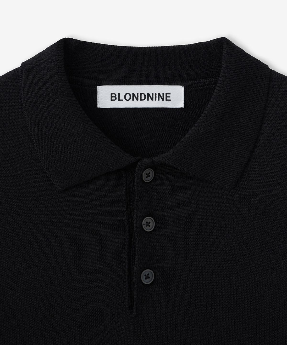 블론드나인(BLOND9) 버튼 카라 니트_블랙