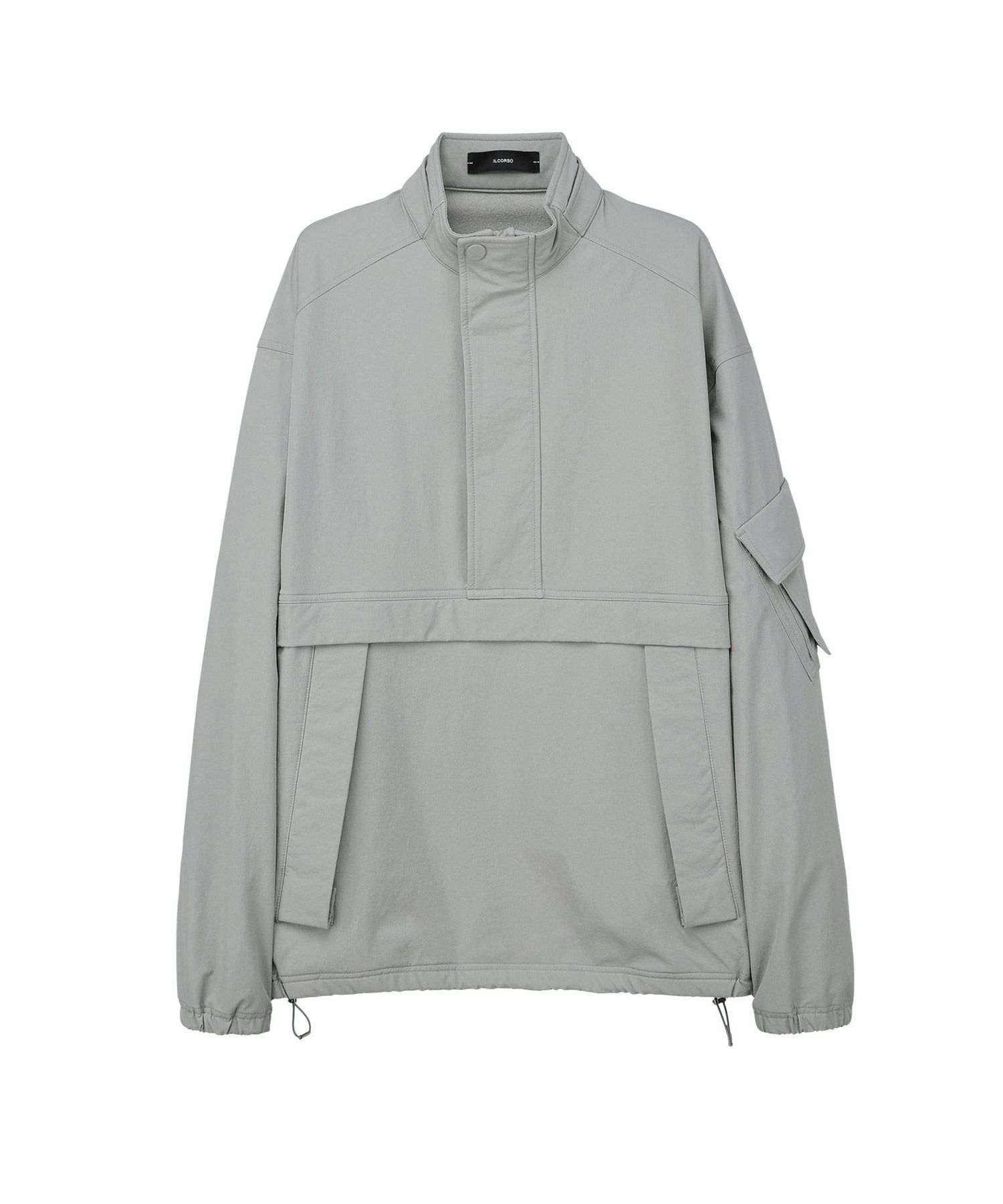 MUSINSA公式 | IL CORSO Gray Loose-fit Half Zip Synthetic