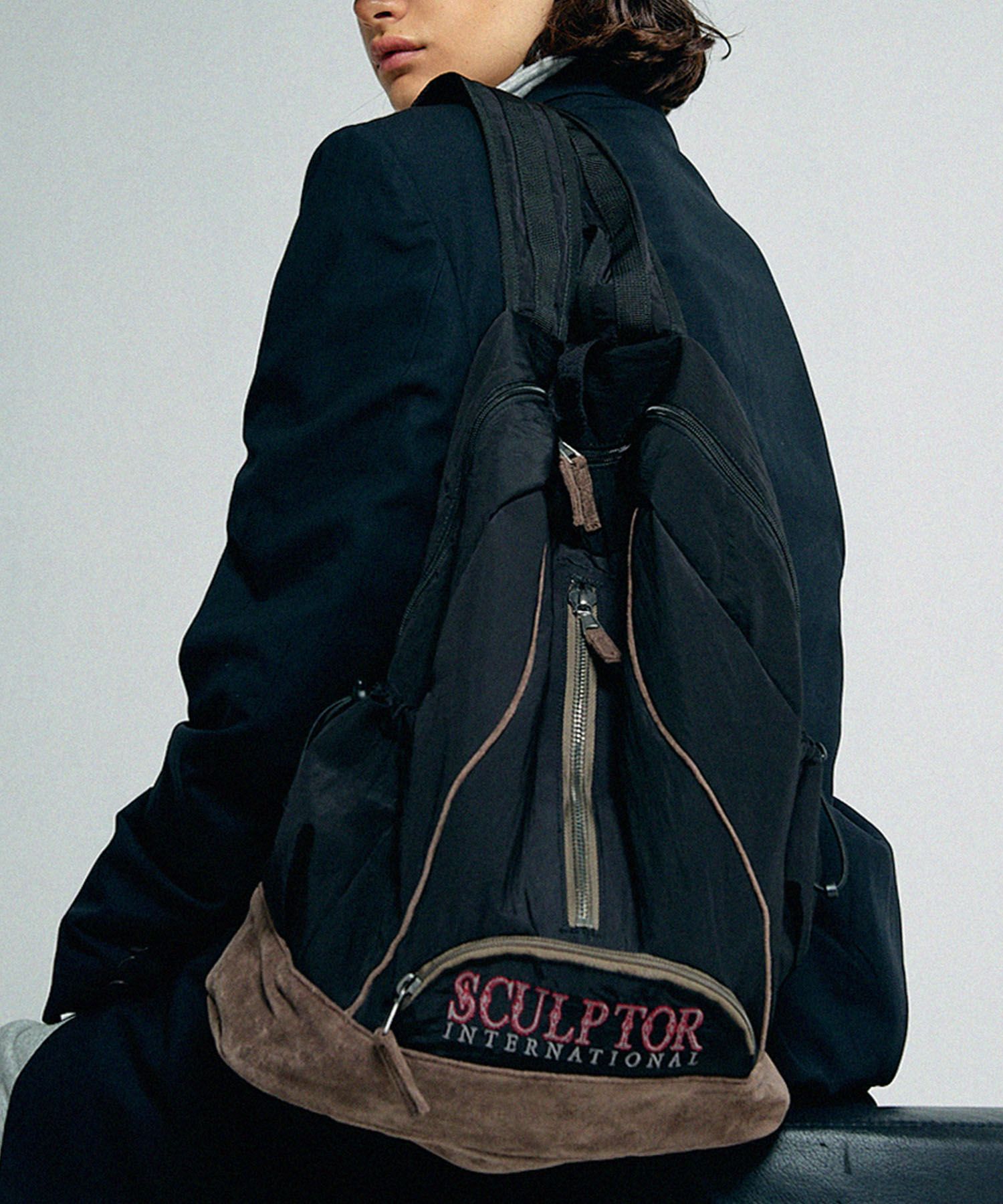 MUSINSA公式 | SCULPTOR Oldschool Slouchy Backpack Black