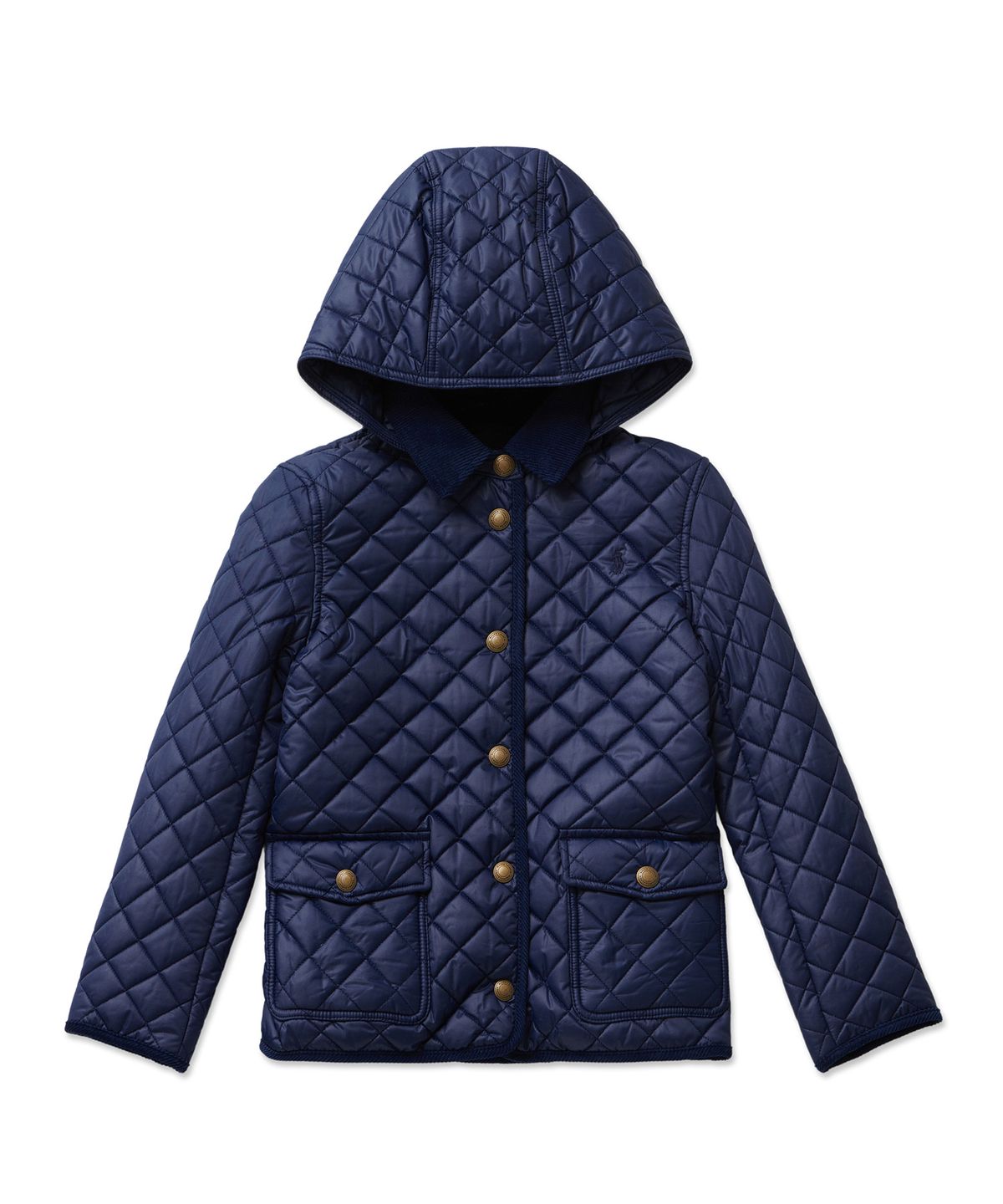 폴로 랄프 로렌 칠드런(POLO RALPH LAUREN CHILDREN) 여아 7-16세 퀼트 내수 반 재킷 - 네이비