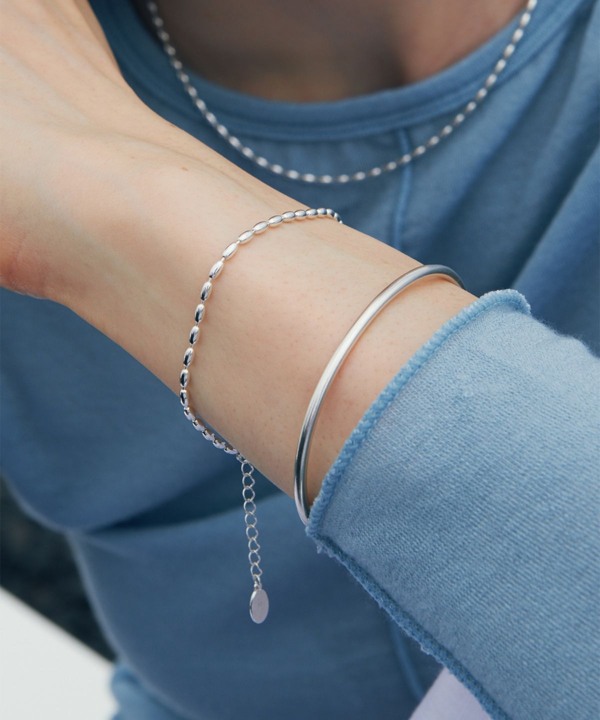베흐트(VERTE) [925 silver] Huit.silver.33 / gross rizi bracelet