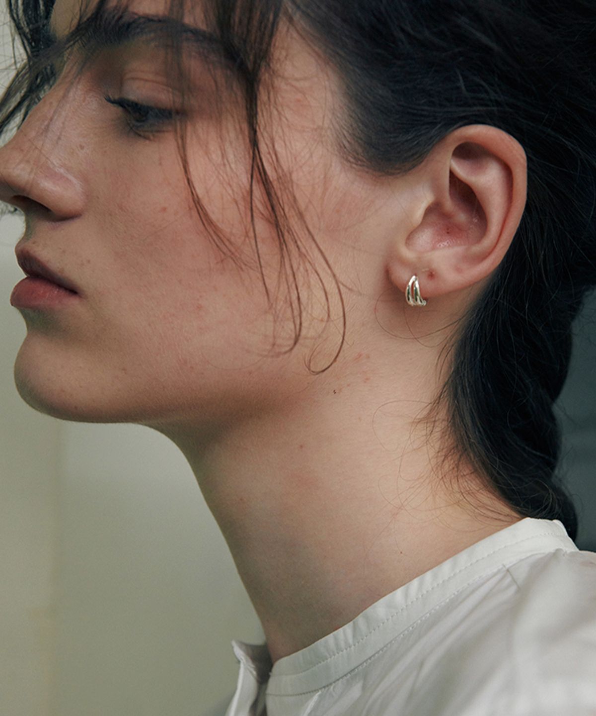 베흐트(VERTE) [925 silver] Deux.silver.122 / lien earring (silver)