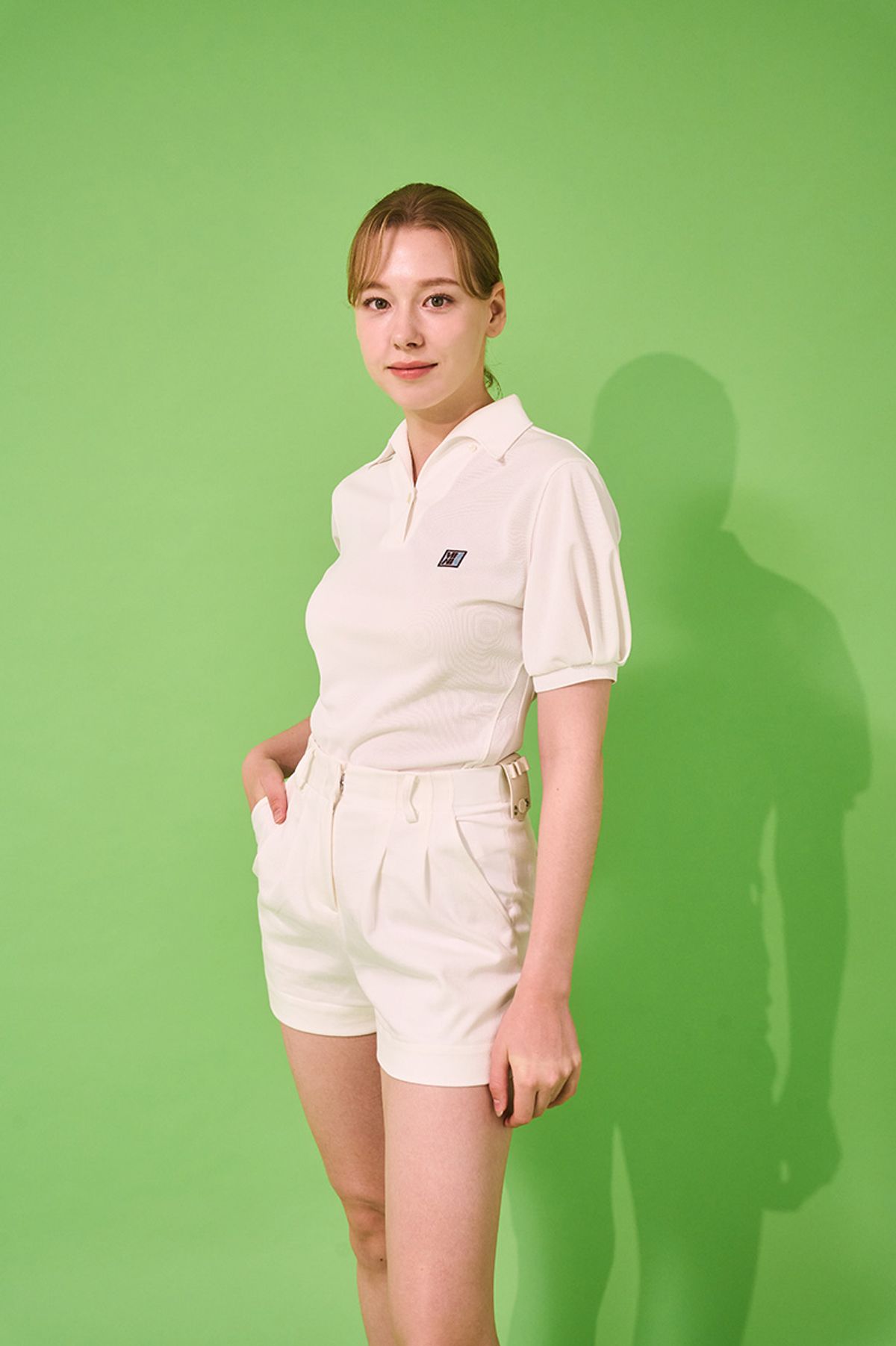 몬디악(MONDIAC) 우먼즈 시그니처 원피스 카라 셔츠 (화이트)
