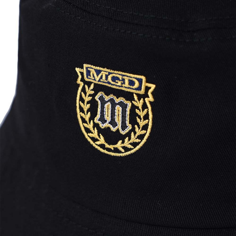 【mahagrid】22FW★ CREST BUCKET HAT GOTHIC LOGO KNIT BUCKET HAT[BLACK] - MAHAGRID