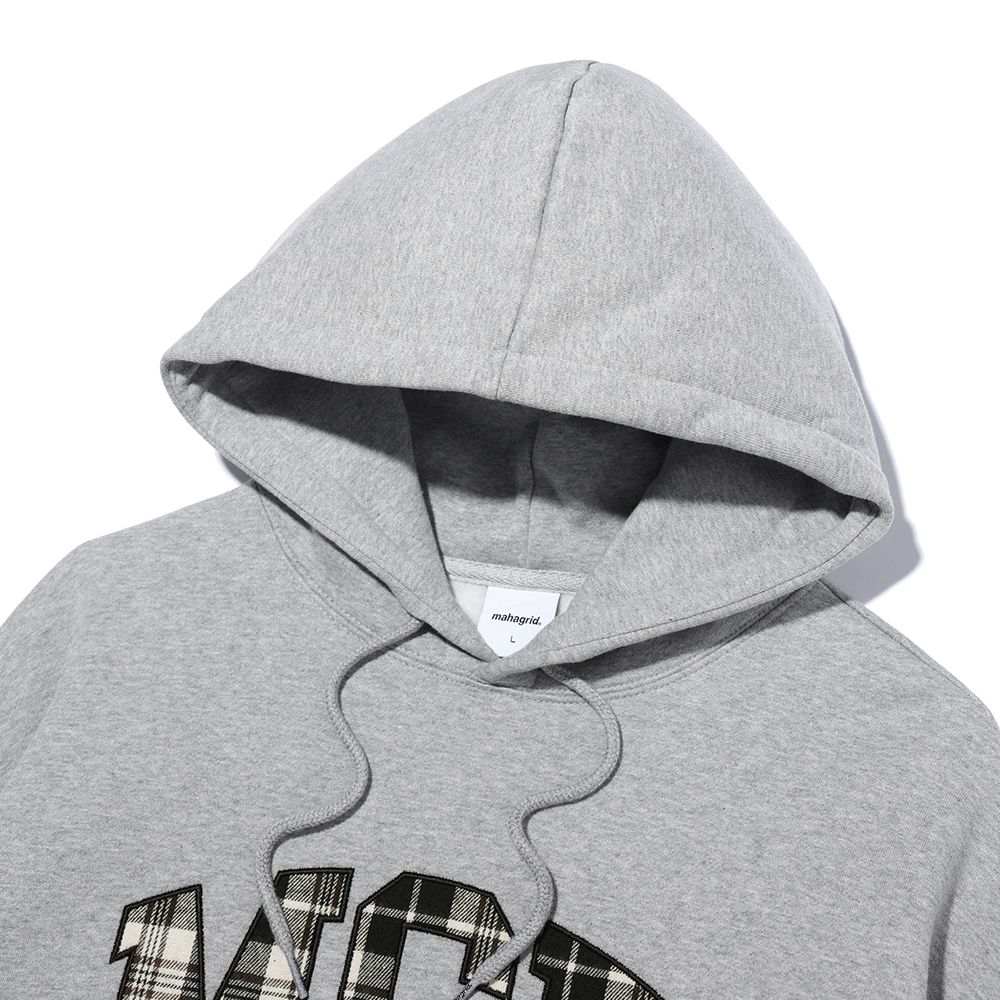 MUSINSA | MAHAGRID CHECK MGD COLLEGE HOODIE GRAY (MG2CFMM417A)