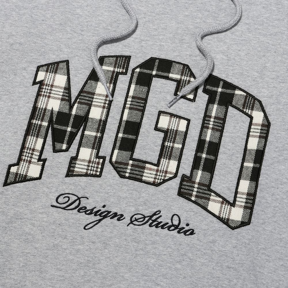 MUSINSA | MAHAGRID CHECK MGD COLLEGE HOODIE GRAY (MG2CFMM417A)