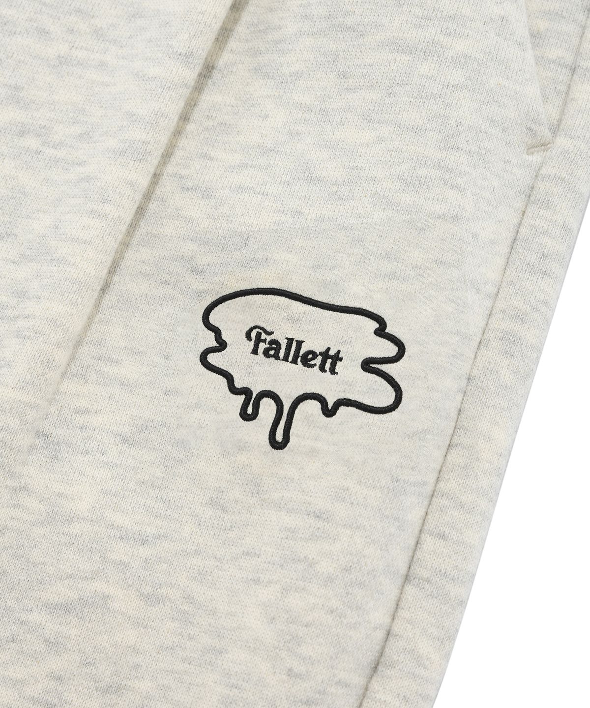 팔렛(FALLETT) 브러쉬로고 원턱 와이드 스웻팬츠 오트밀