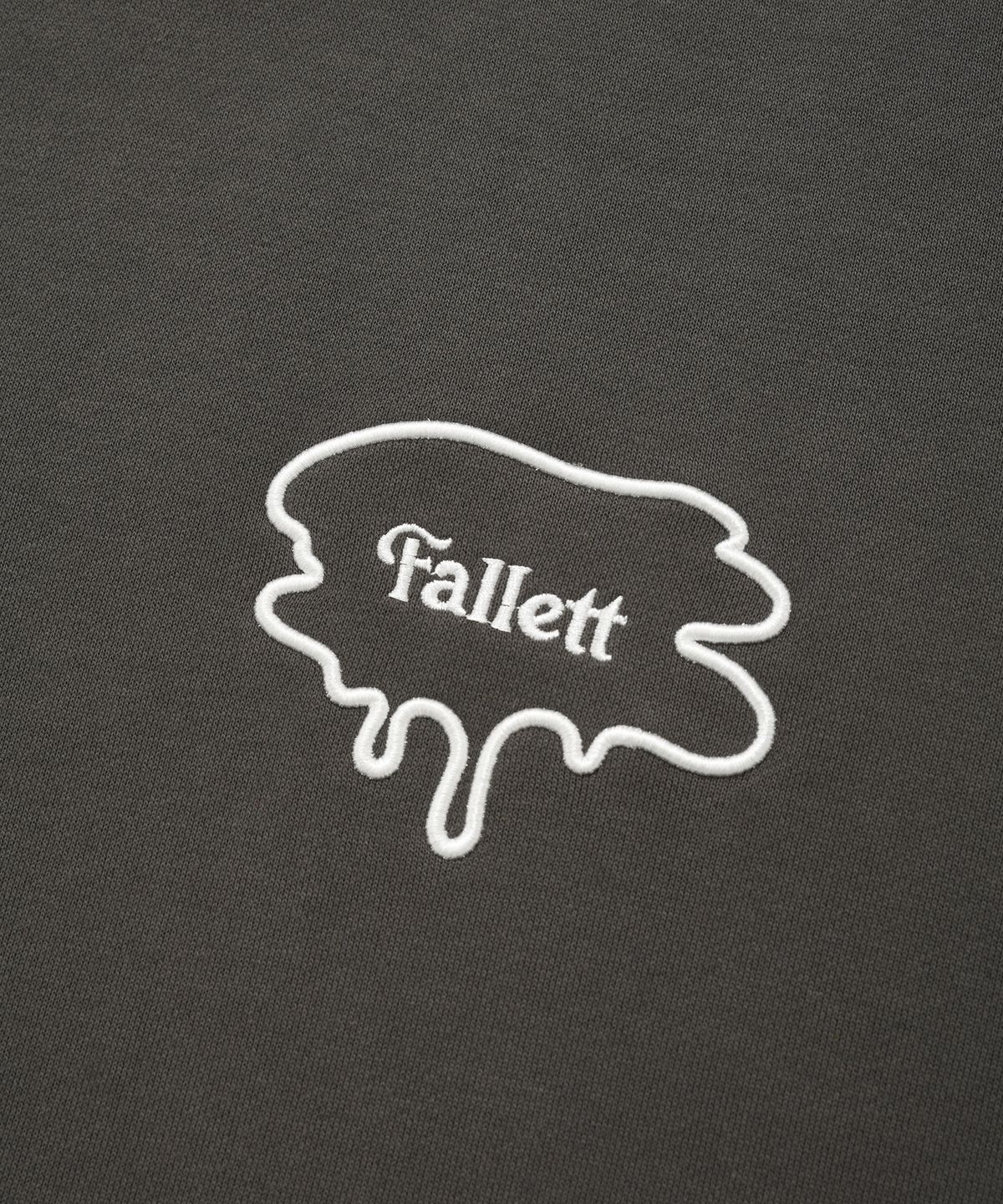 팔렛(FALLETT) 브러쉬로고 맨투맨 다크그레이