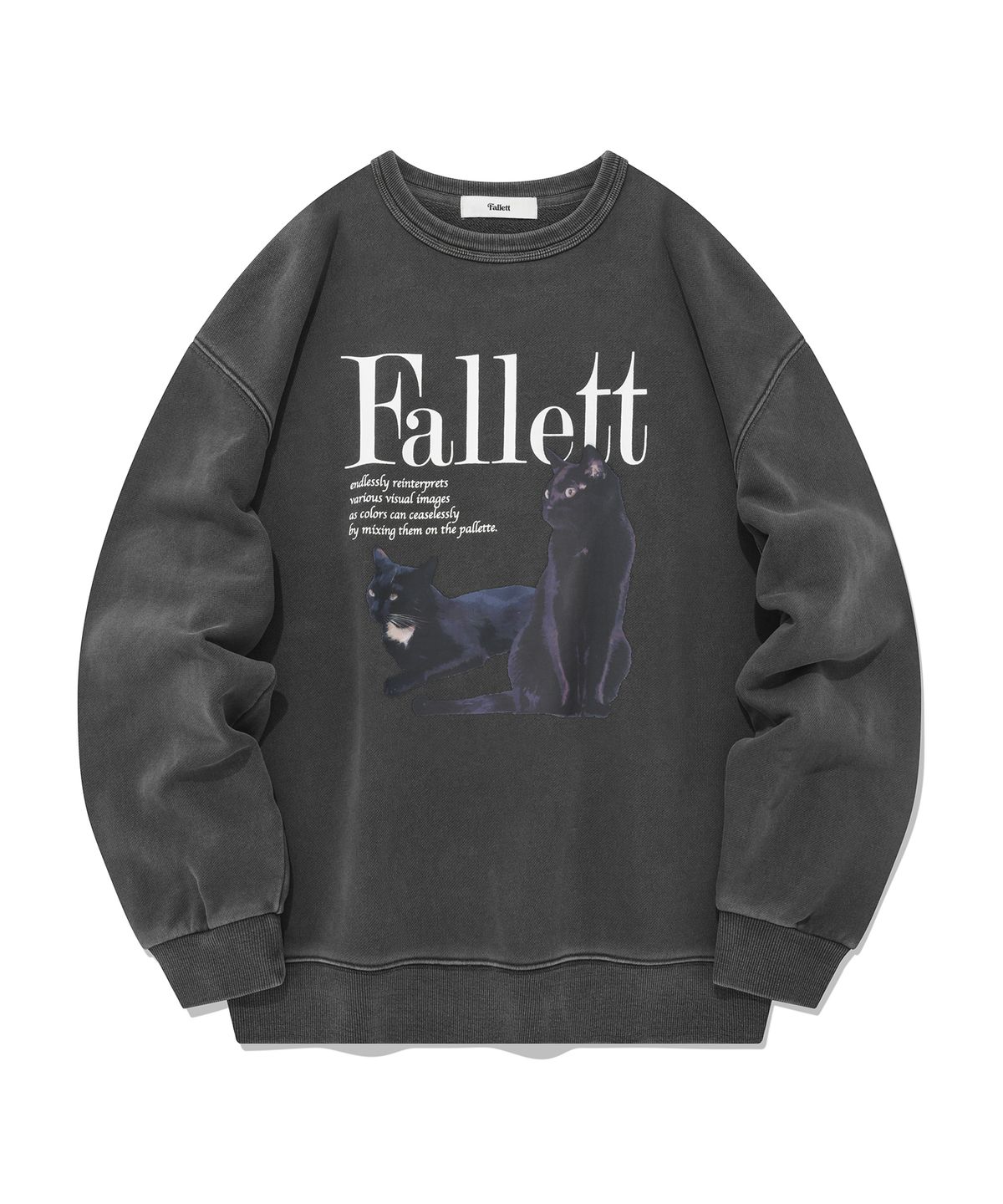 팔렛(FALLETT) 듀스 네로 맨투맨 피그먼트 차콜