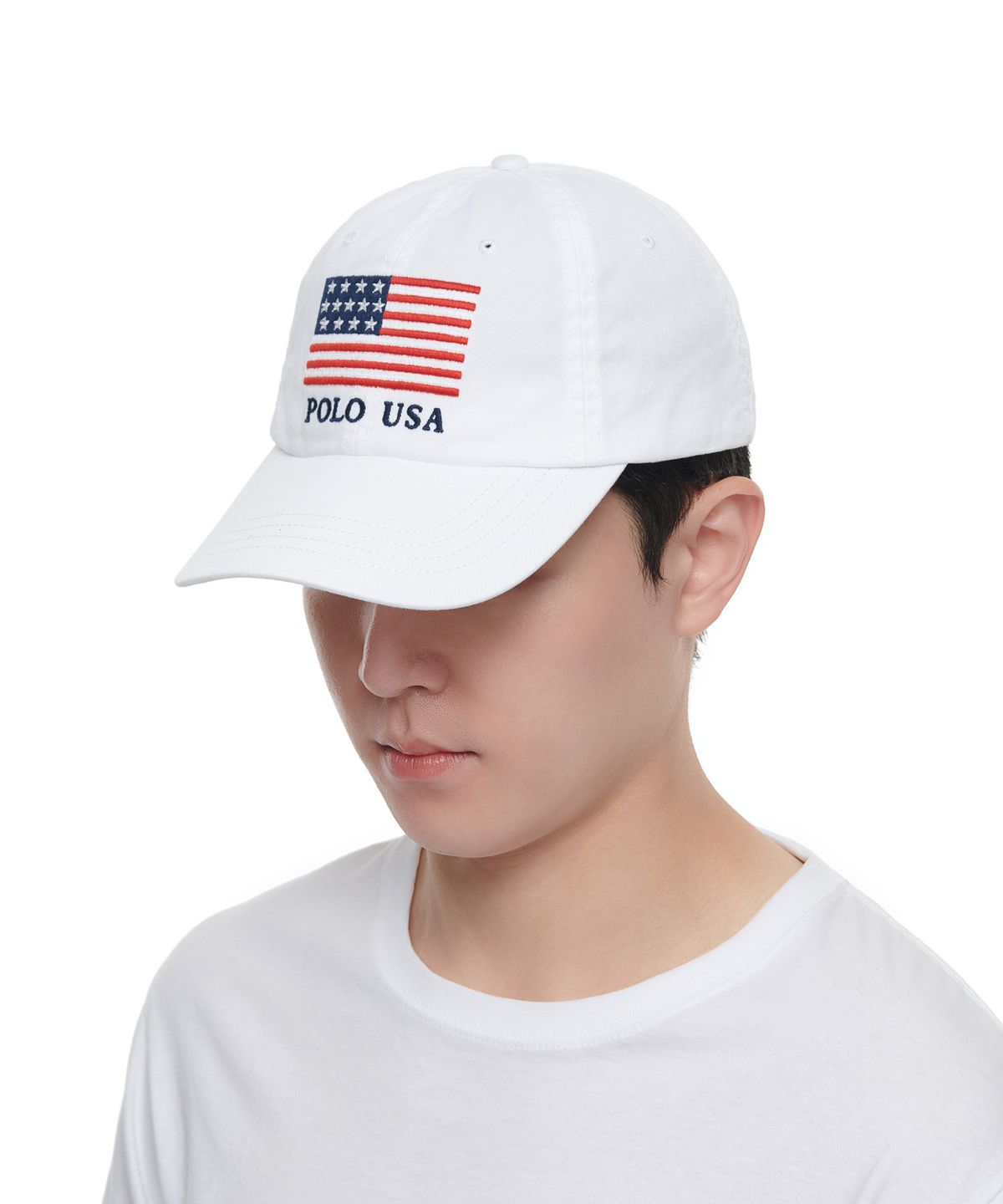 폴로 랄프 로렌(POLO RALPH LAUREN) 플래그 치노 볼 캡 - 화이트