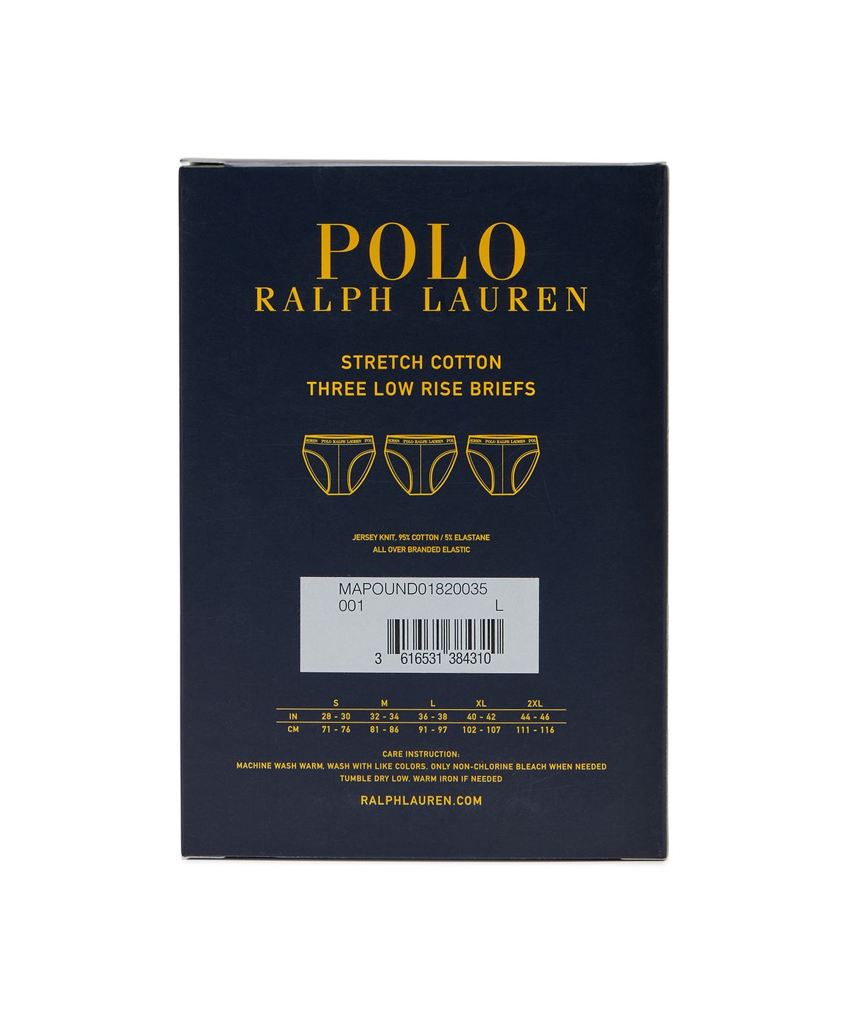 폴로 랄프 로렌(POLO RALPH LAUREN) 로우 라이즈 브리프 3팩 - 블랙