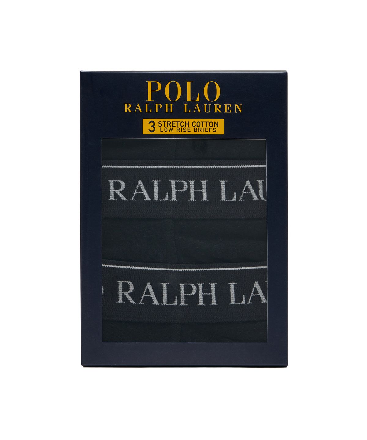 폴로 랄프 로렌(POLO RALPH LAUREN) 로우 라이즈 브리프 3팩 - 블랙