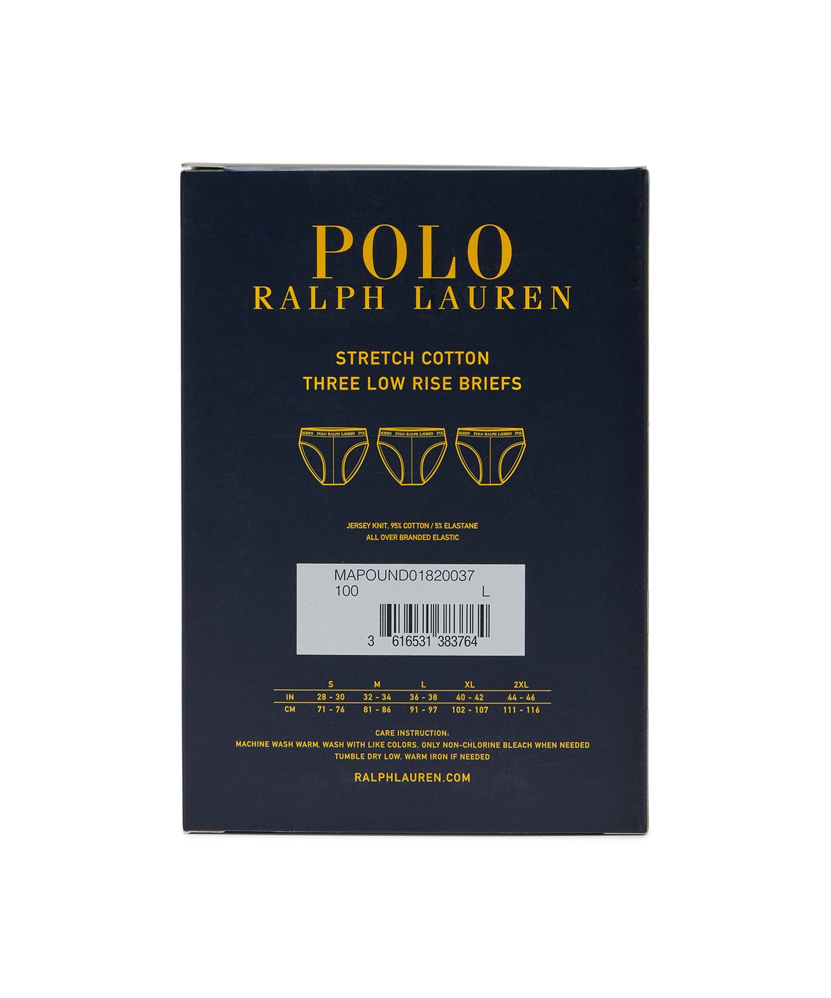 폴로 랄프 로렌(POLO RALPH LAUREN) 로우 라이즈 브리프 3팩 - 화이트
