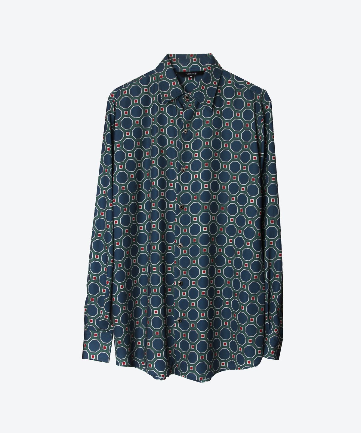 언티지(UNTAGE) 레트로 C 블록 프린트 셔츠(UNISEX)_UTS-FS29