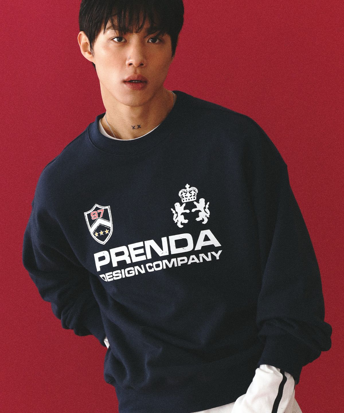 프렌다(PRENDA) PDC UNIFORM CREWNECK SWEATSHIRT NAVY