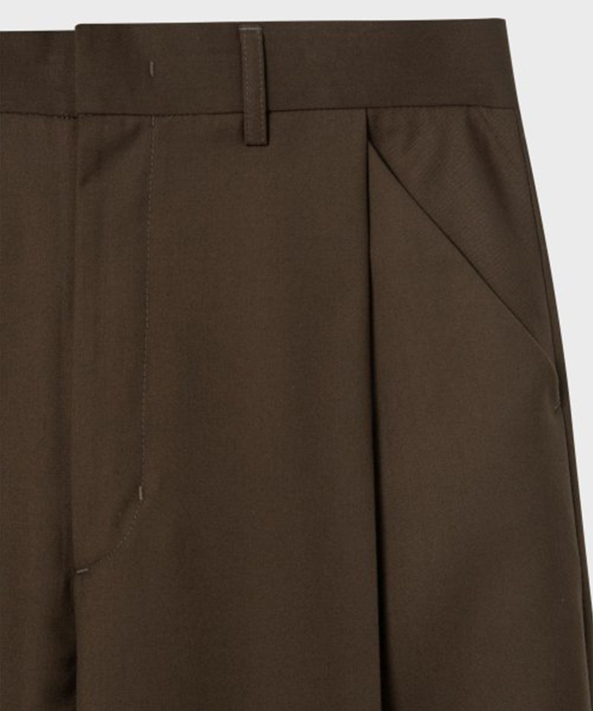 넌블랭크(NONBLANK) 원턱 커브드 와이드 슬랙스_BROWN