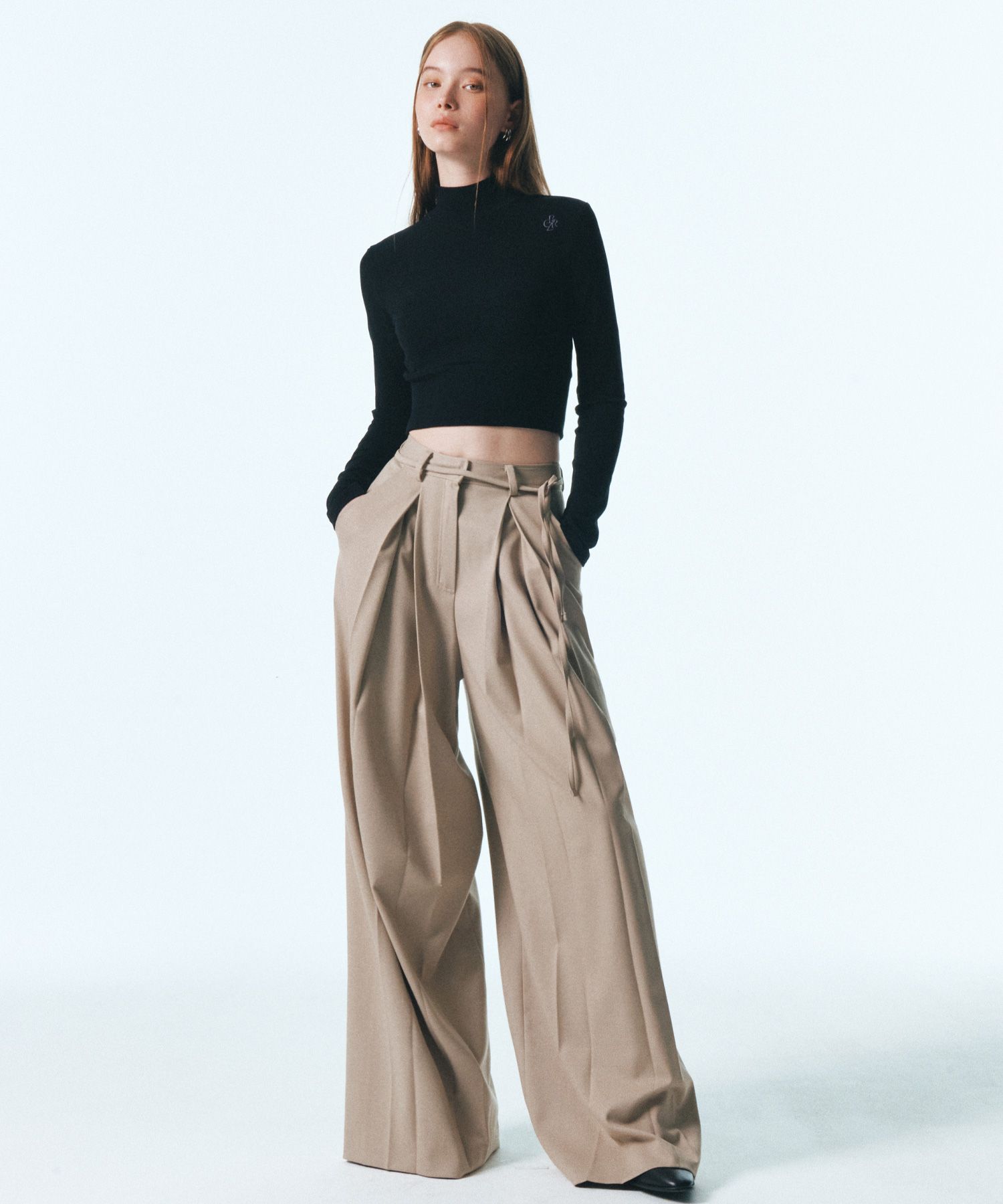 Tシャツ・カットソー citybreeze Wooltencel Crop Turtleneck T-Shirt_IVORY MUSINSA | CITYBREEZE WOMAN [22FW] Logo Embroidered Crop