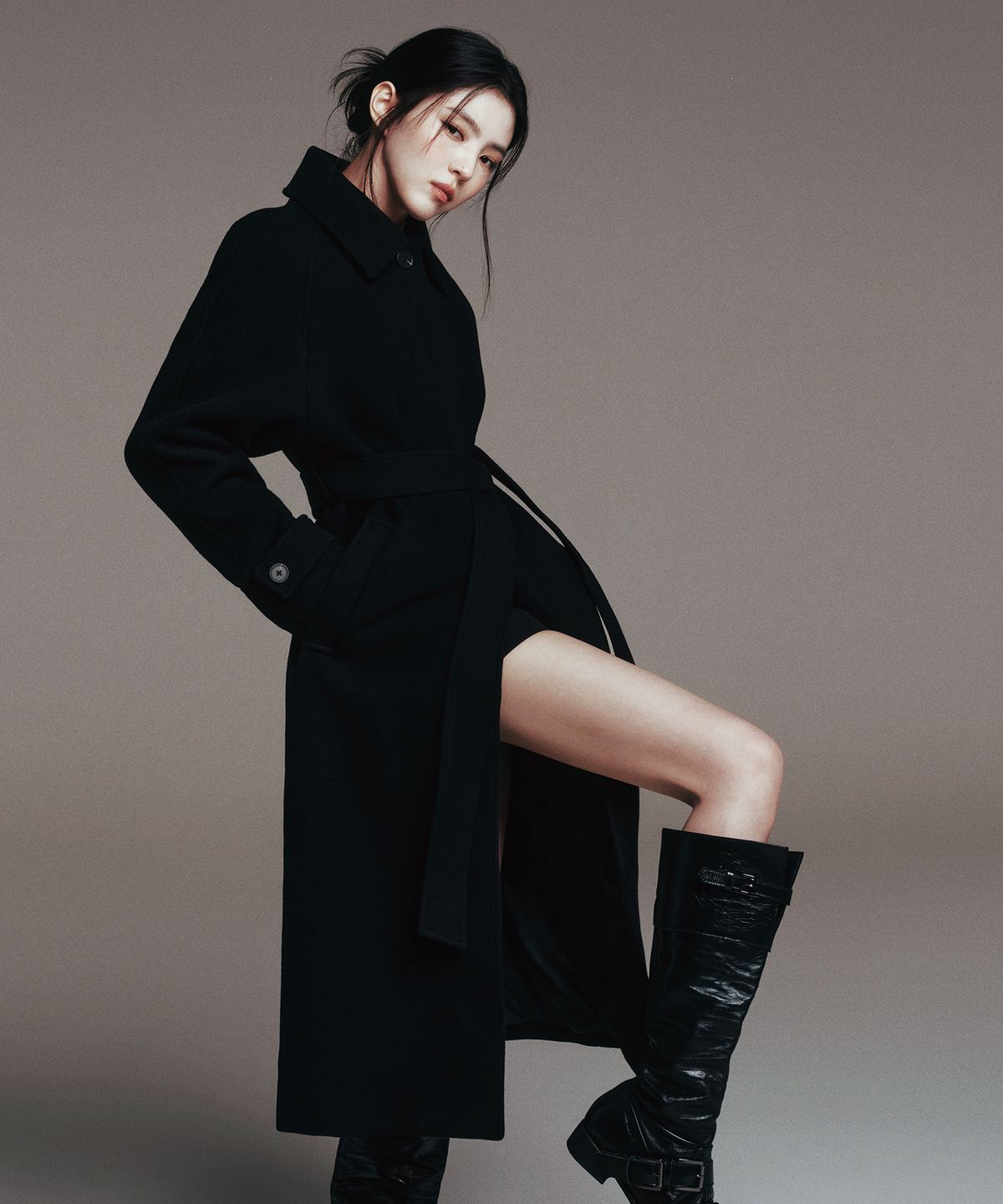 무신사 스탠다드 우먼(MUSINSA STANDARD WOMAN) 우먼즈 캐시미어 블렌드 발마칸 로브 코트 [블랙]