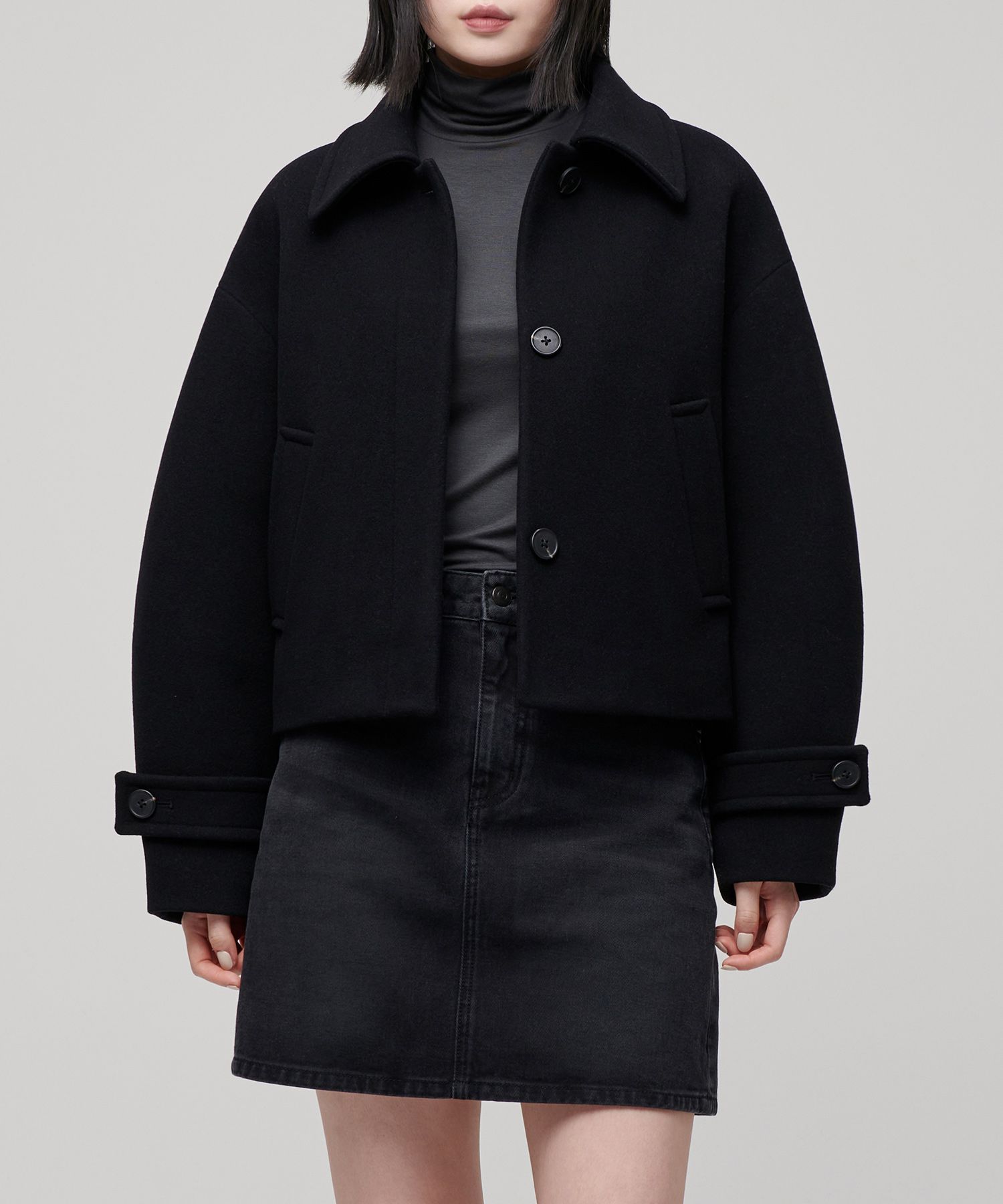 コート MUSINSA STANDARD Women's Cashmere Blend Short Mac Coat Dark MUSINSA | MUSINSA STANDARD WOMAN Women's Cashmere Blend