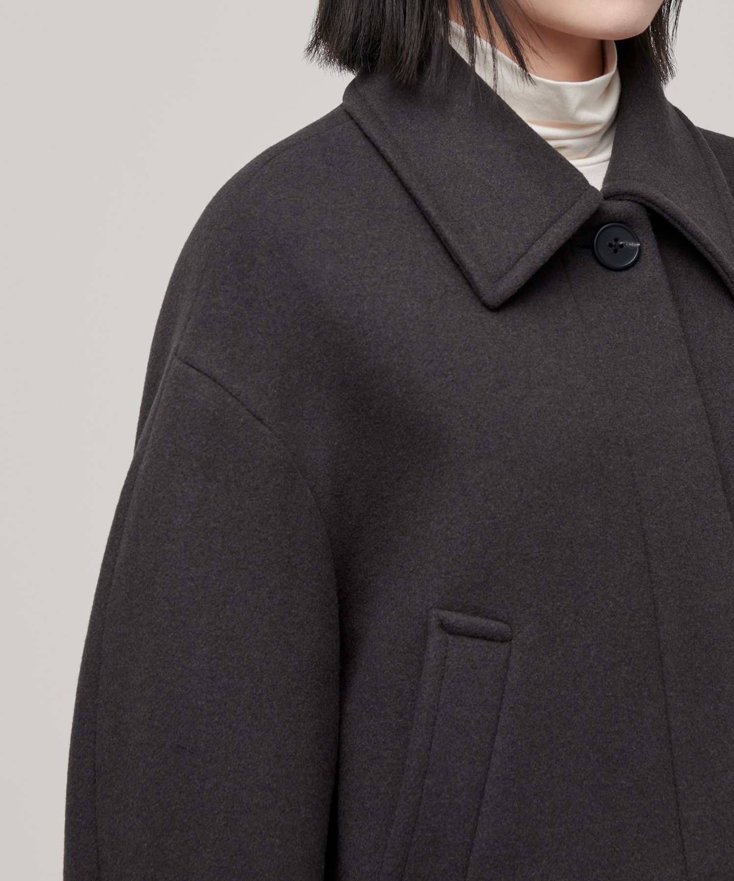 コート MUSINSA STANDARD Women's Cashmere Blend Short Mac Coat Dark MUSINSA | MUSINSA STANDARD WOMAN Women's Cashmere Blend