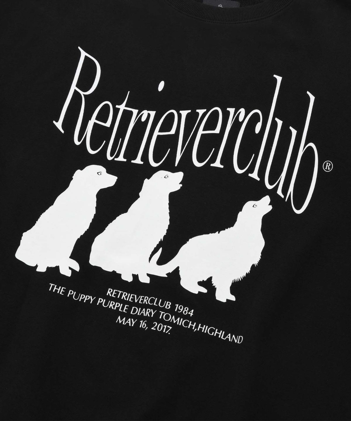 리트리버클럽(RETRIEVER CLUB) SILHOUETTE RETRIEVER CREWNECK [BLACK]