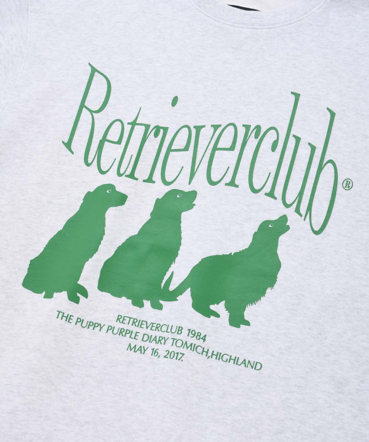 리트리버클럽(RETRIEVER CLUB) SILHOUETTE RETRIEVER CREWNECK [GREEN]