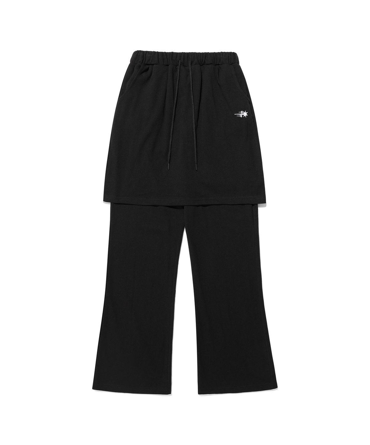 나이스고스트클럽(NICEGHOSTCLUB) LOGO SWEAT LAYERED PANTS_BLACK(NG2DFUPA91A)