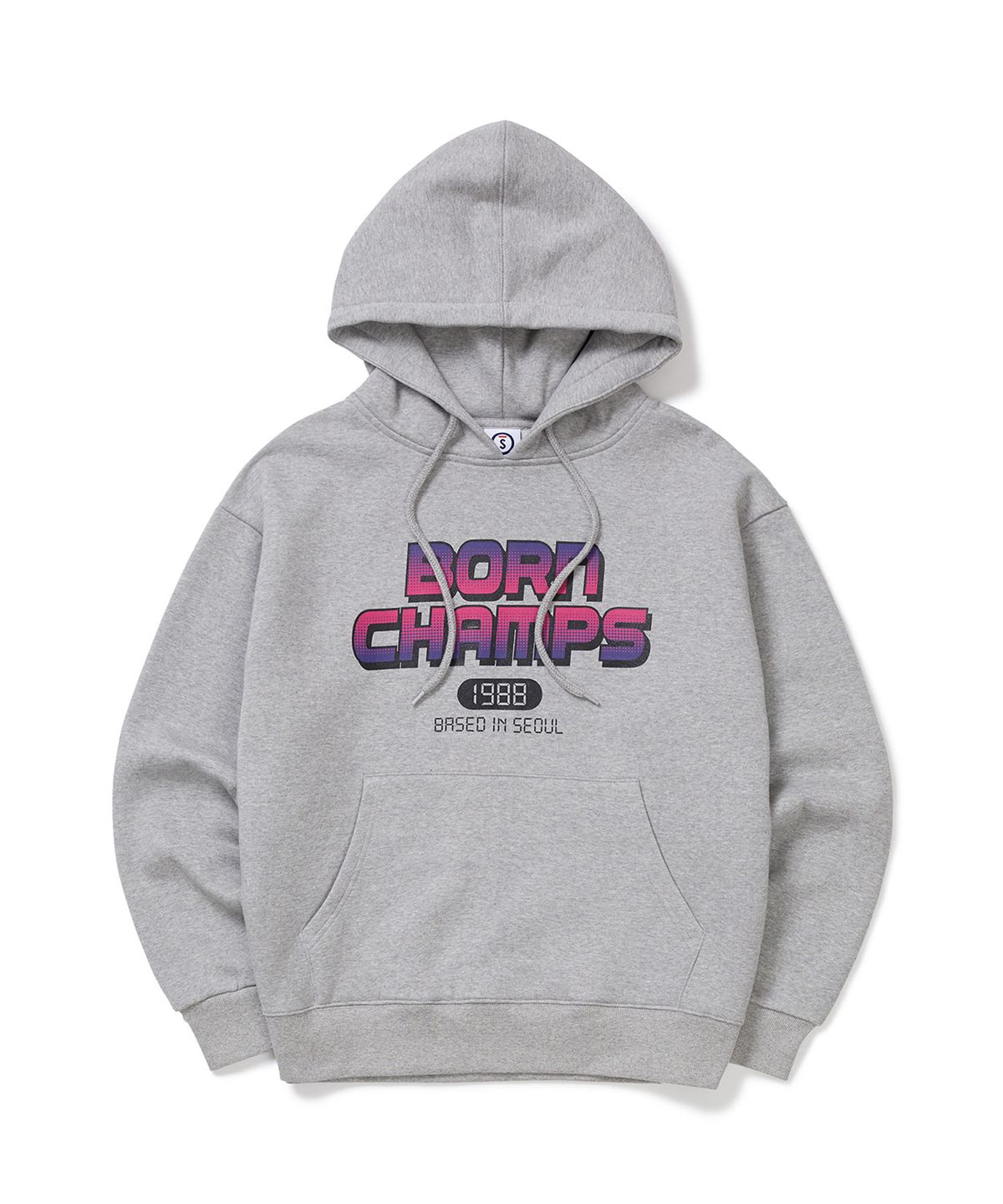 본챔스(BORN CHAMPS) BC 퓨처 로고 후디  B22FT01GY