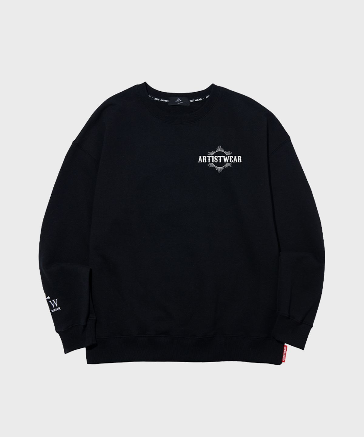 아티스트웨어(ARTISTWEAR) [ATW X 해빗] 조선스쿨 프린팅 맨투맨 BK