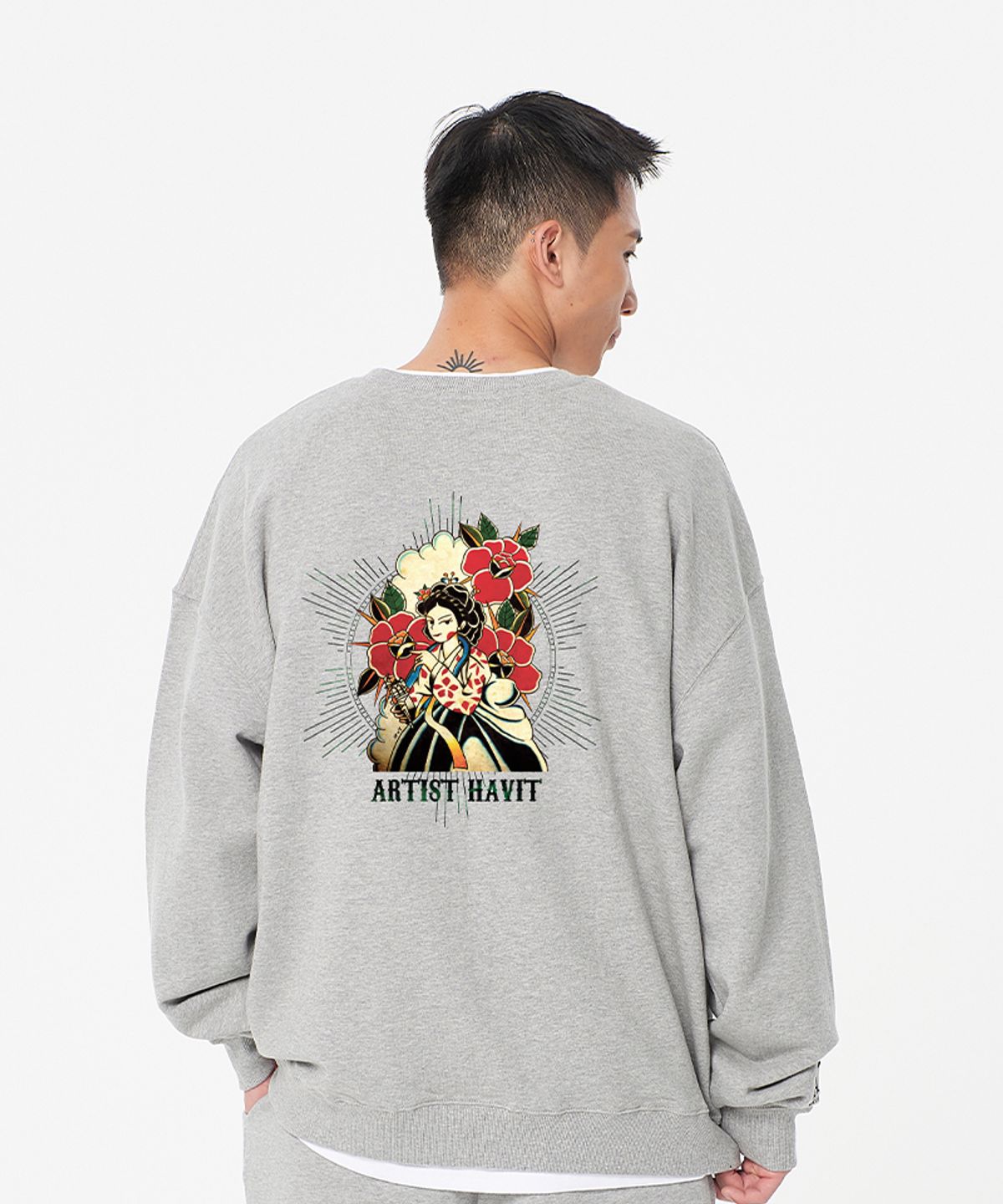 아티스트웨어(ARTISTWEAR) [ATW X 해빗] 조선스쿨 프린팅 맨투맨 GY