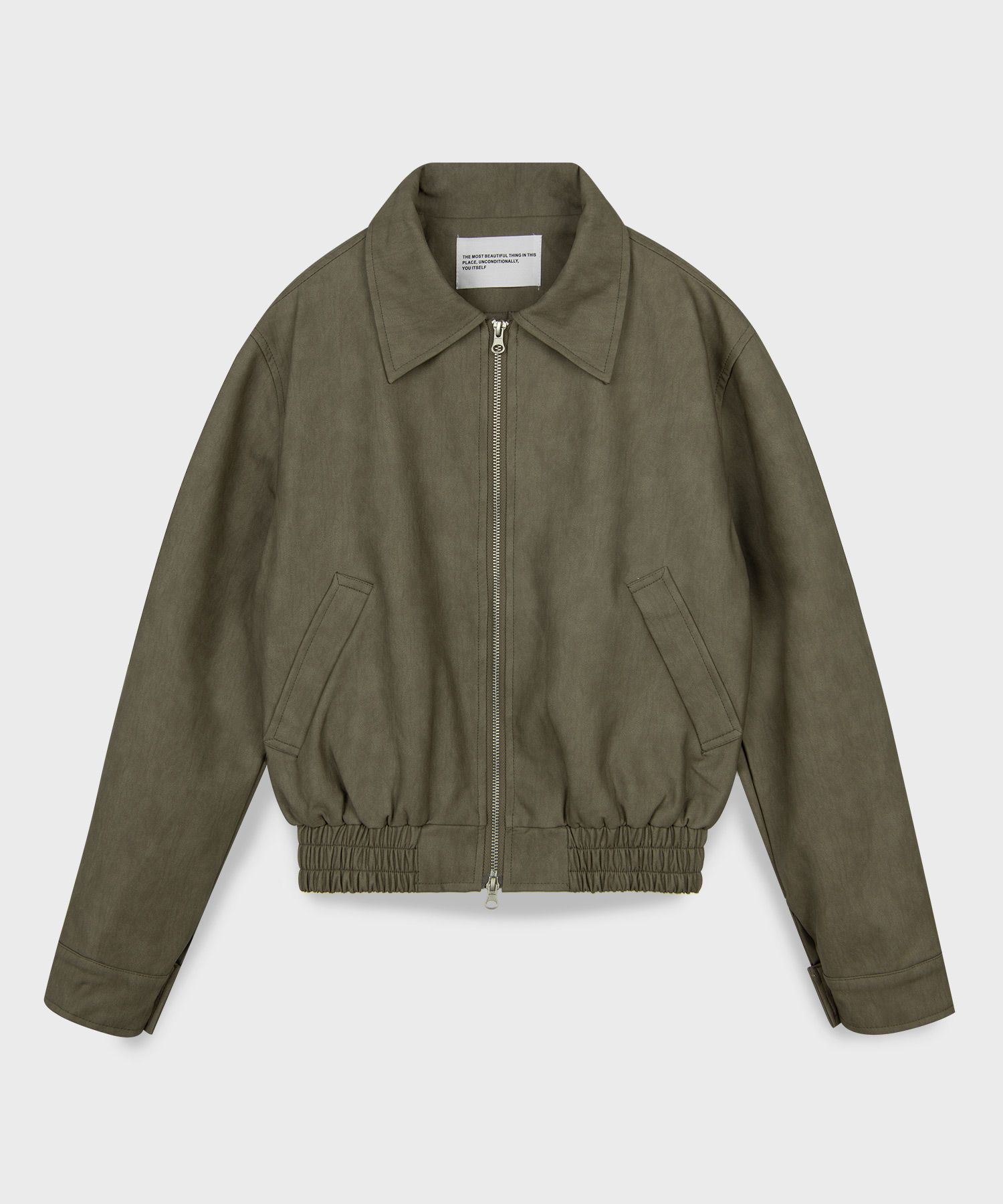 MUSINSA | PLACE STUDIO Leather Jumper Overfit Single Blue