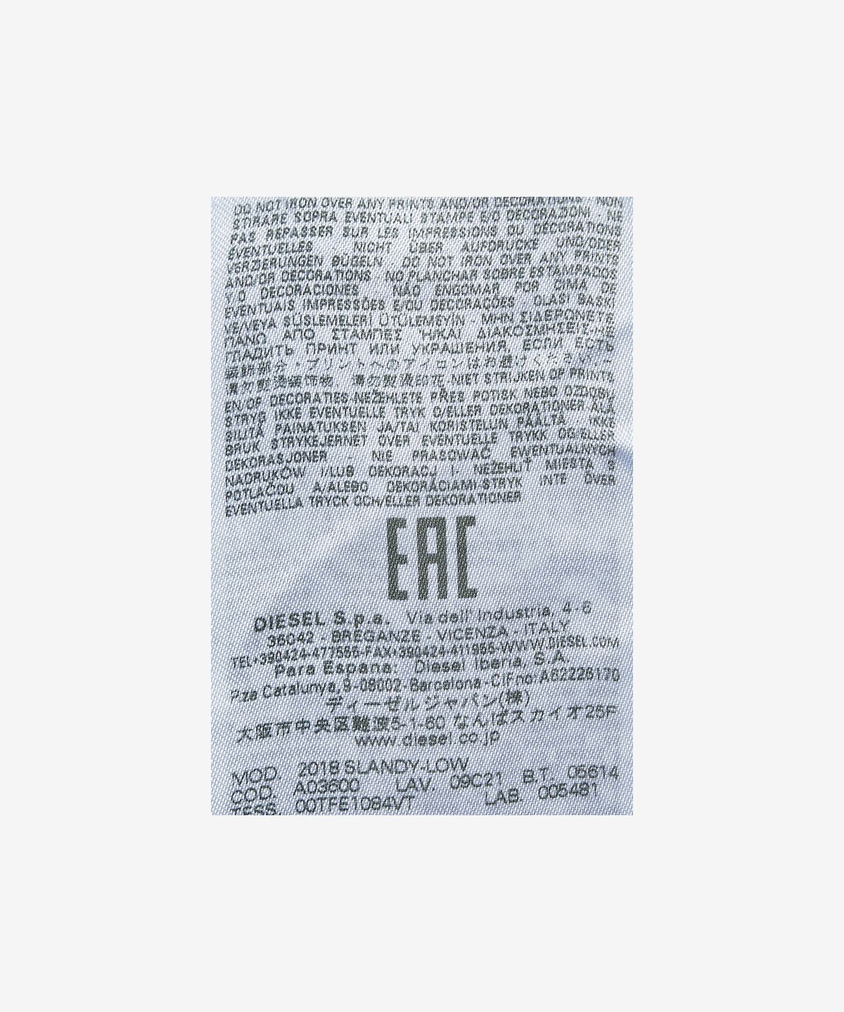 디젤(DIESEL) 2018 슬랜디 로우 데님 팬츠 - 미디움 블루 / A0360009C2101